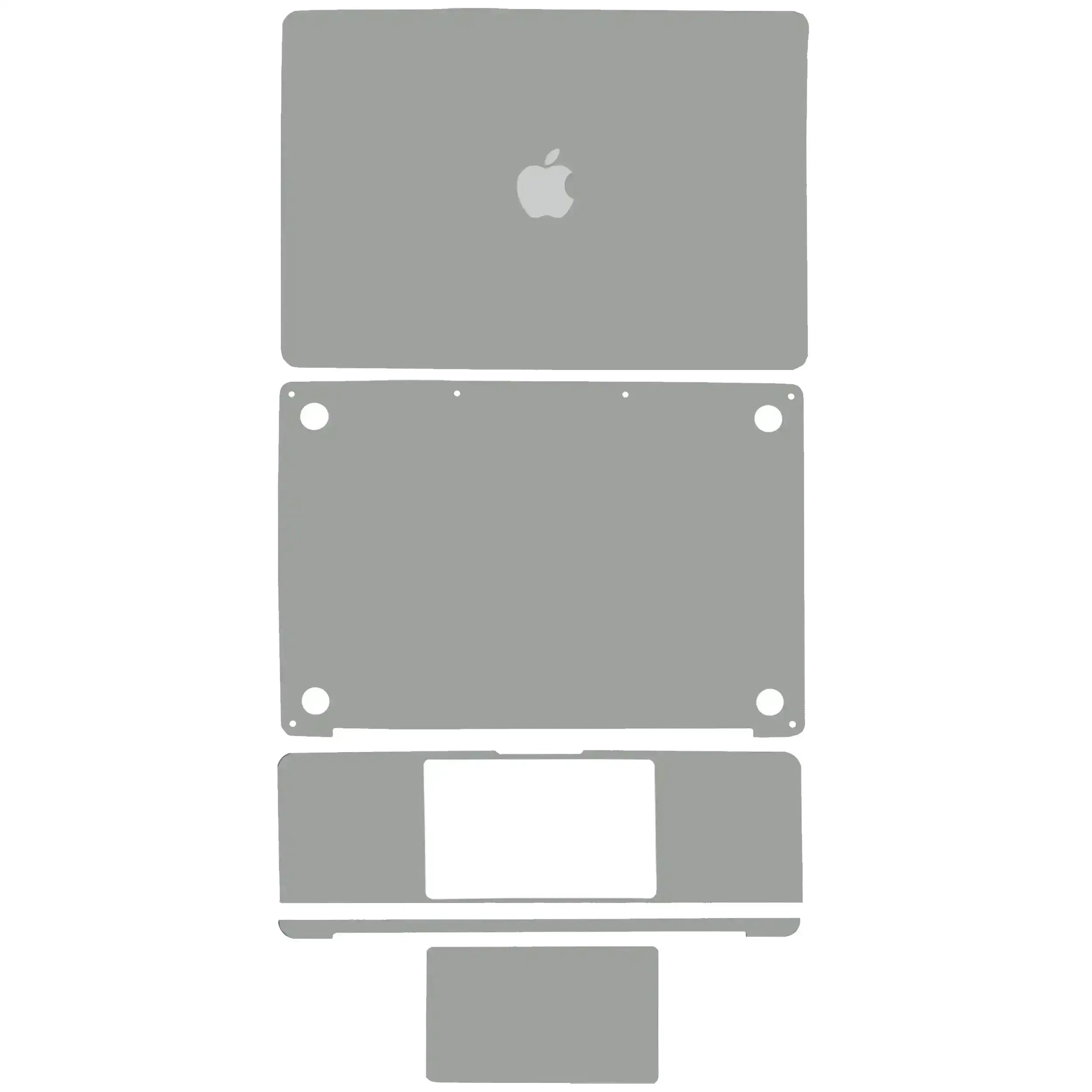 4in1 (Top, Bottom, Keyboard, Trackpad) Skin for MacBook Pro 13" A2289 (2020) (Space Gray)