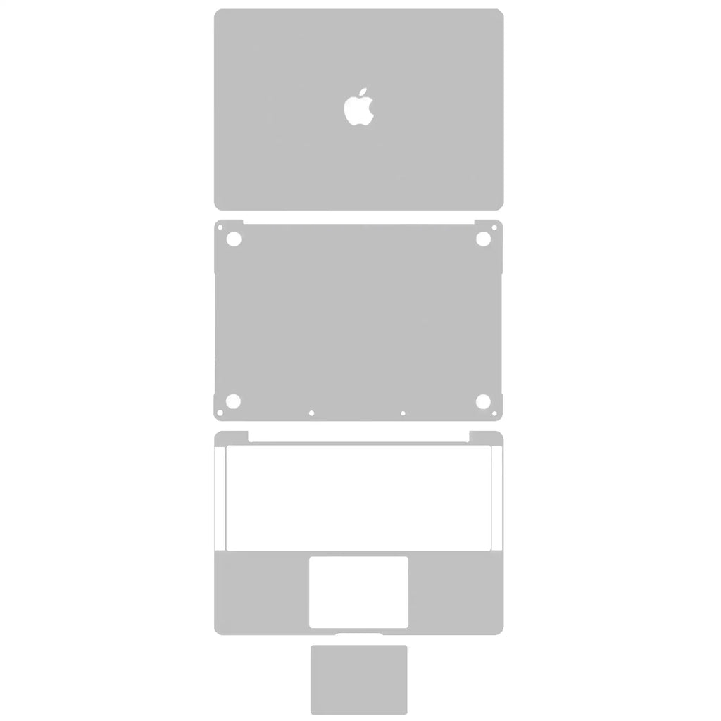 4in1 (Top, Bottom, Keyboard, Trackpad) Skin for MacBook Pro 13" A1708 (2016) (Silver)