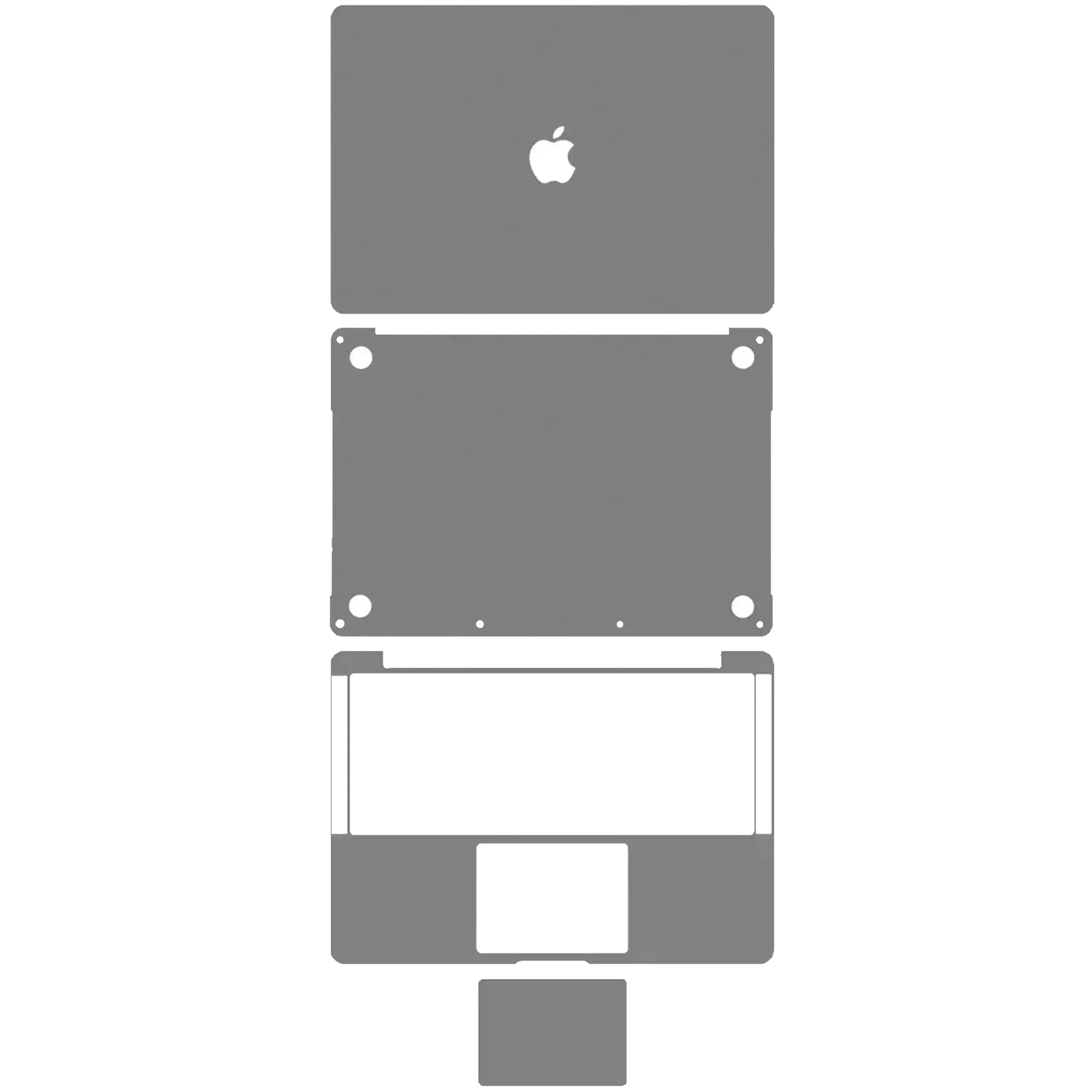 4in1 (Top, Bottom, Keyboard, Trackpad) Skin for MacBook Pro 13" A1708 (2016) (Space Gray)