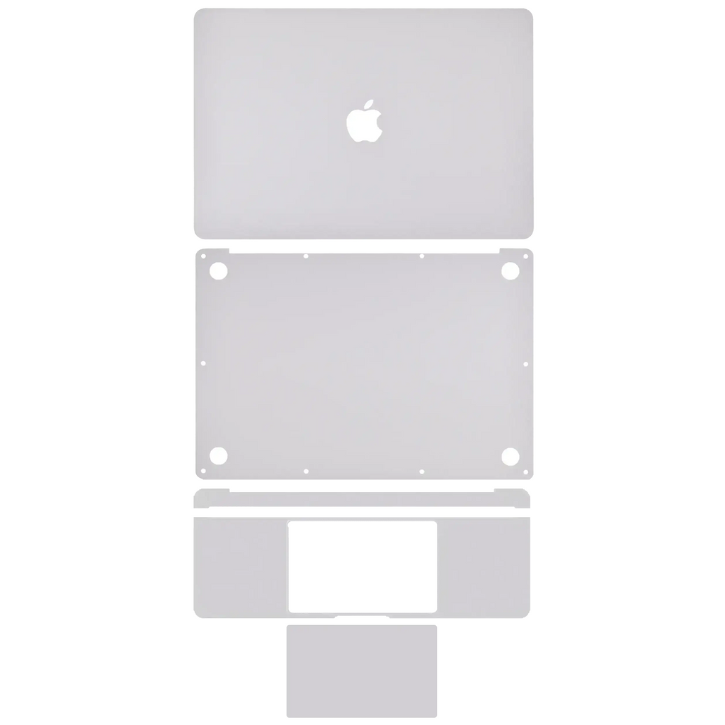 4in1 (Lid, Bottom, Keyboard, Trackpad) Skin for MacBook Pro 15" A1990 (2018-2019) / A1707 (2016-2017) Silver