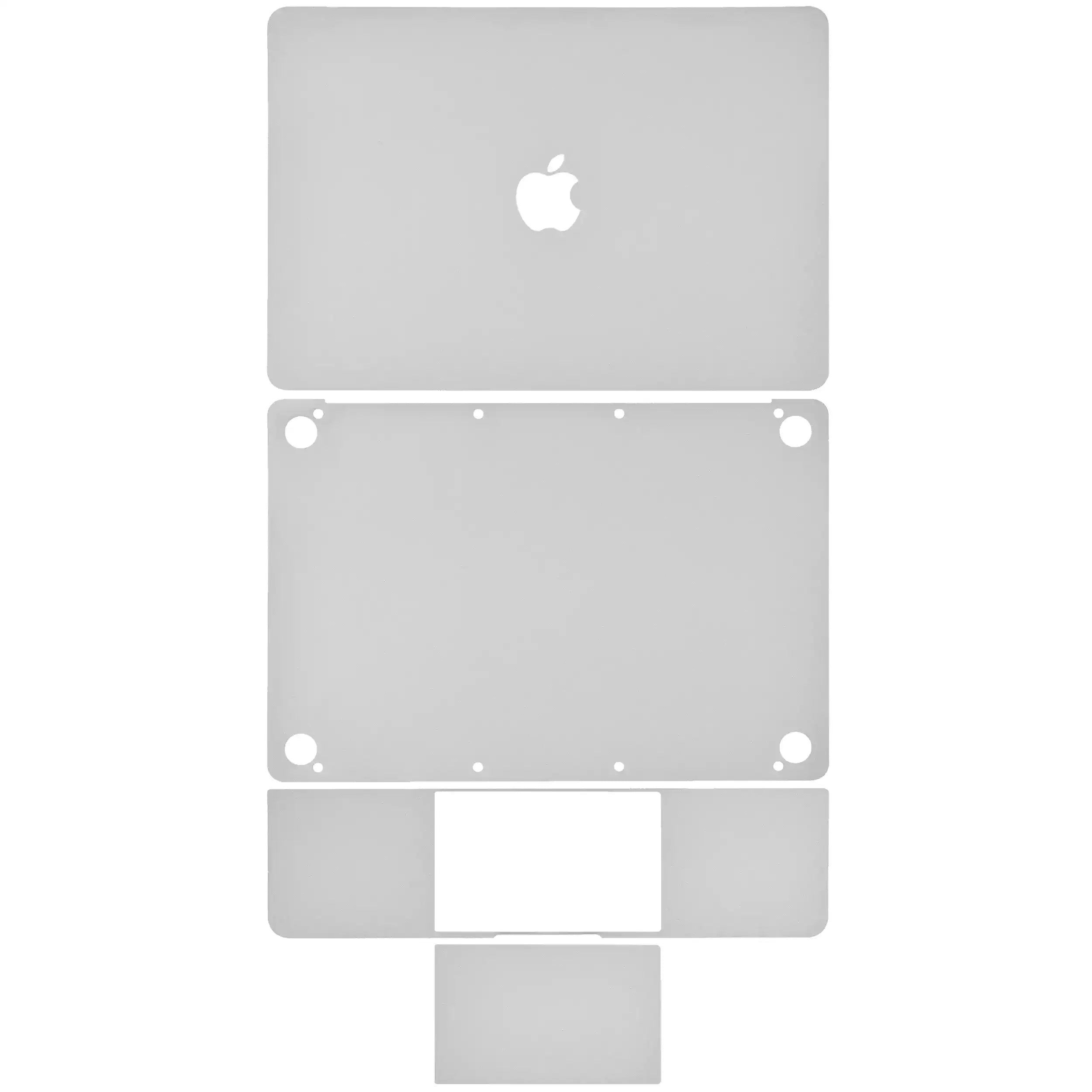 4in1 Skin (Top, Bottom, Keyboard, Trackpad) for MacBook 12" A1534 (2015-2017) Silver