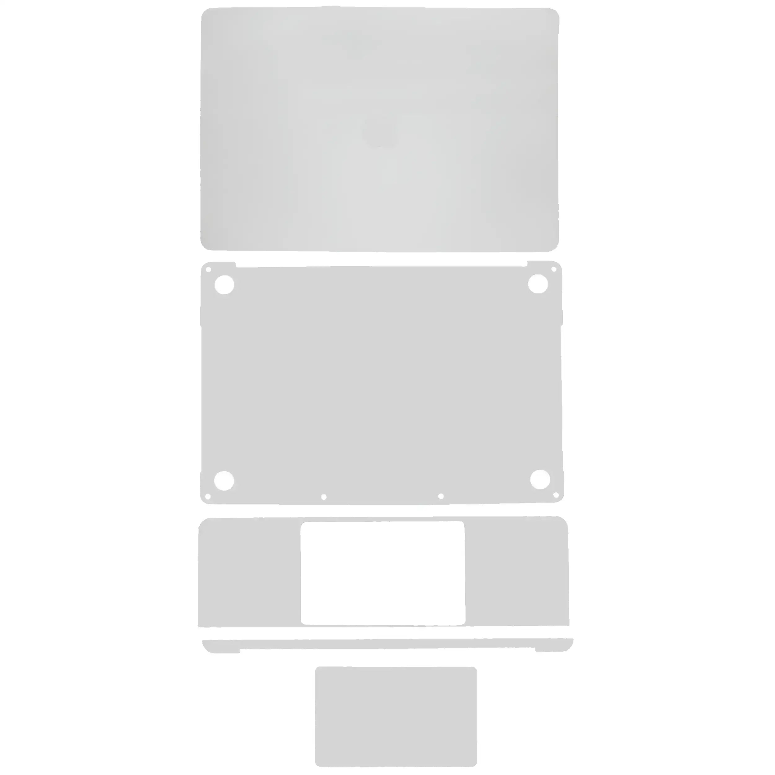 4in1 (Top, Bottom, Keyboard, Trackpad) Skin for MacBook Pro 13" A2251 (2020) (Silver)