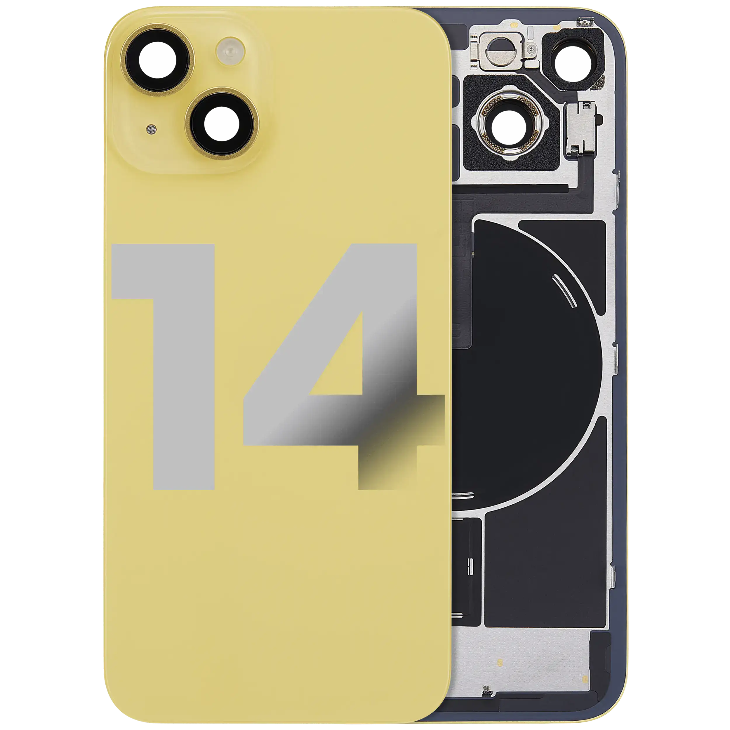 Original Apple-Ausbau B gebraucht – iPhone 14 Backcover Gelb