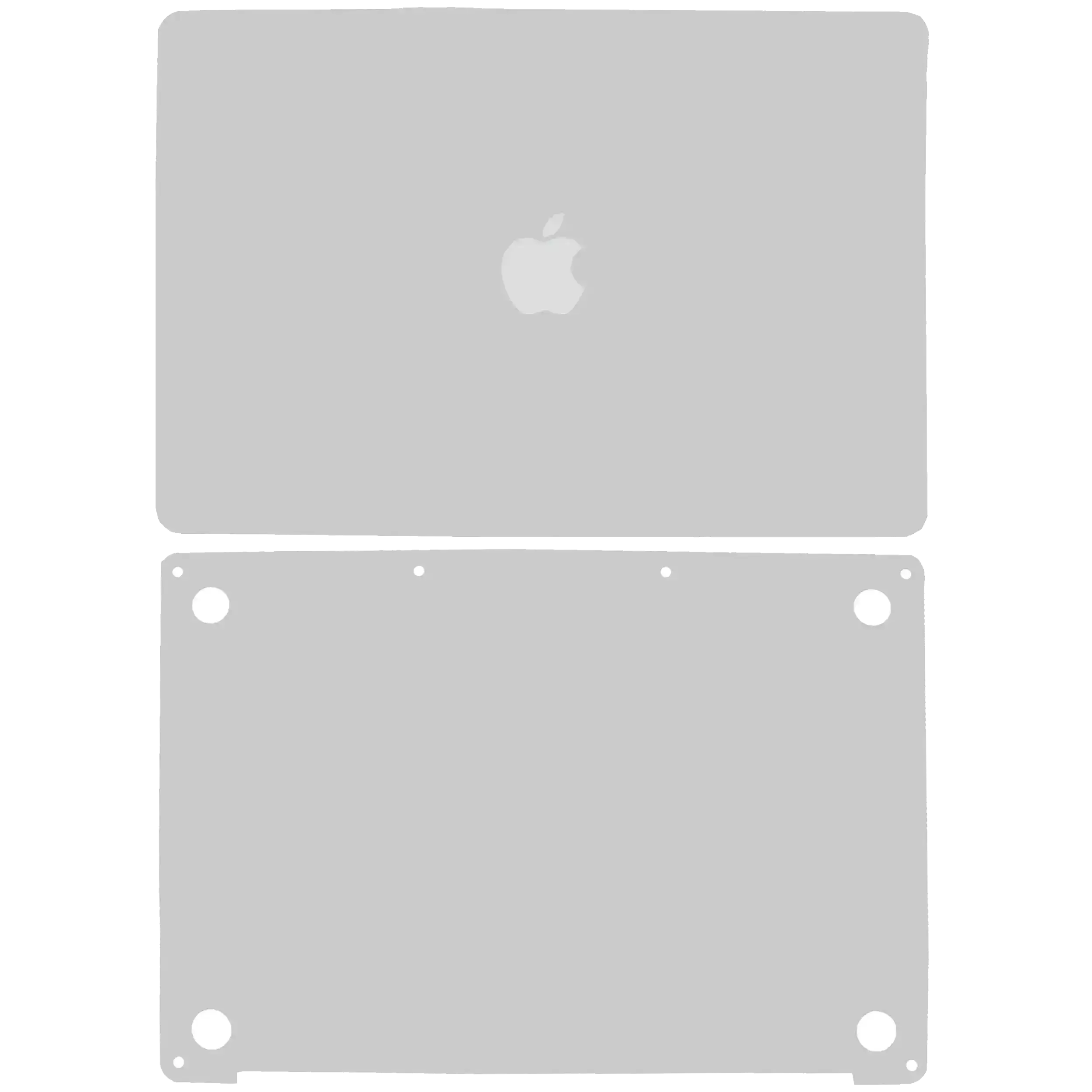 2-in-1 Skin (Top and Bottom) for MacBook Pro 13" A2289/A2338 (2020) Silver