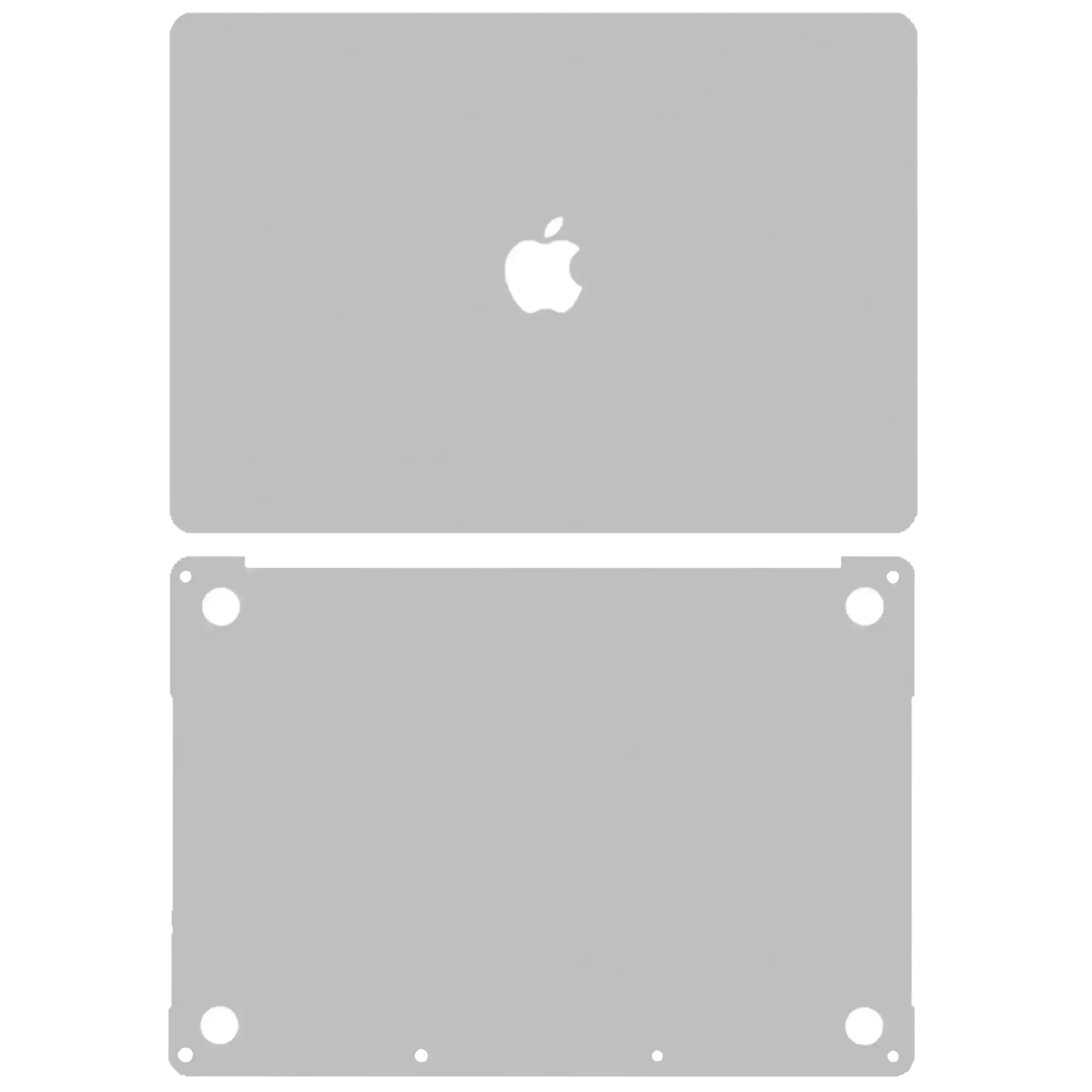 2-in-1 Protective Film (Top and Bottom) for MacBook Pro 13" A1708 (2016) Silver