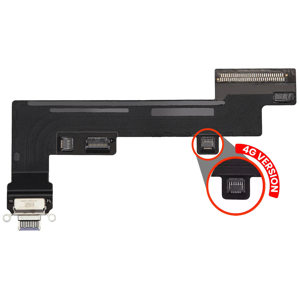 Ladebuchse-Flexkabel für iPad Air 5 (Cellular) (gebrauchter OEM-Ausbau, Qualität A) (Lila)