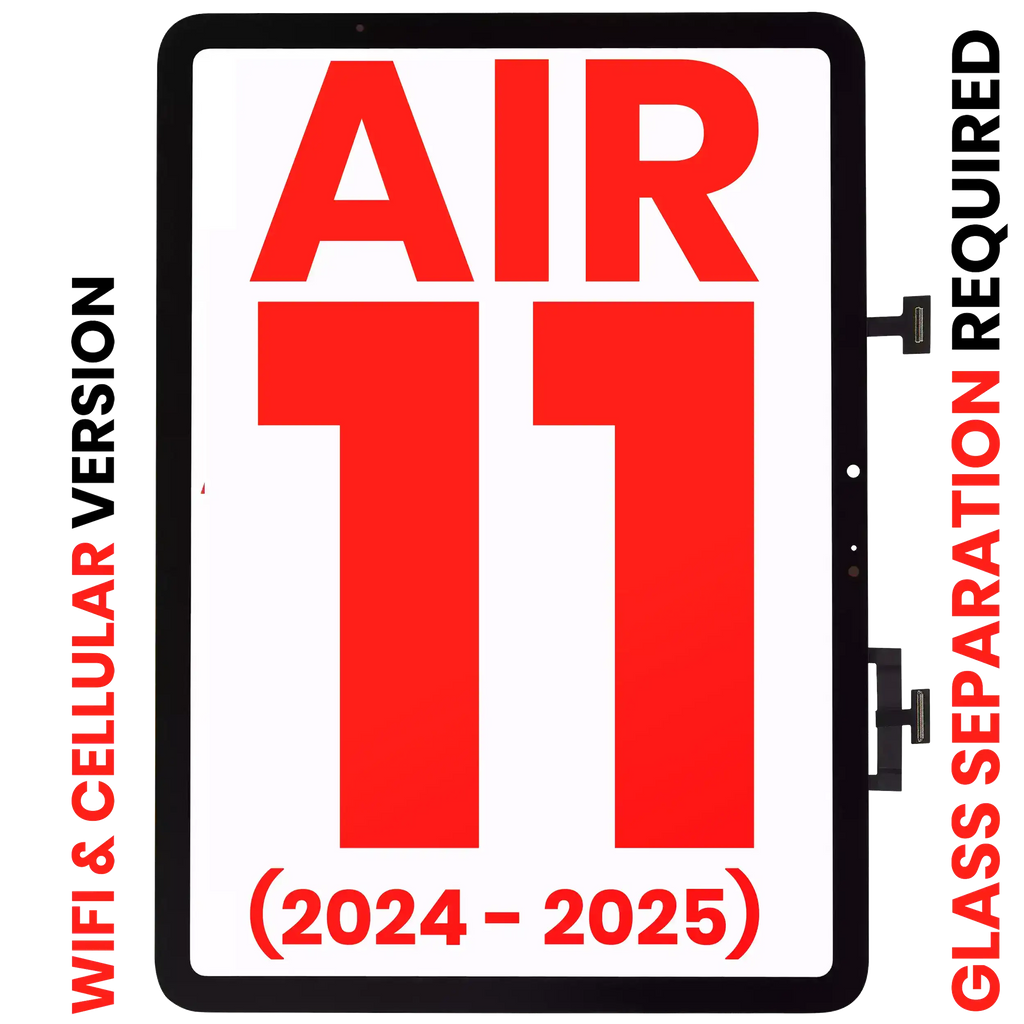 Digitizer iPad Air 11 (2024/25) Schwarz WiFi/Cellular Aftermarket+ Glastrennung