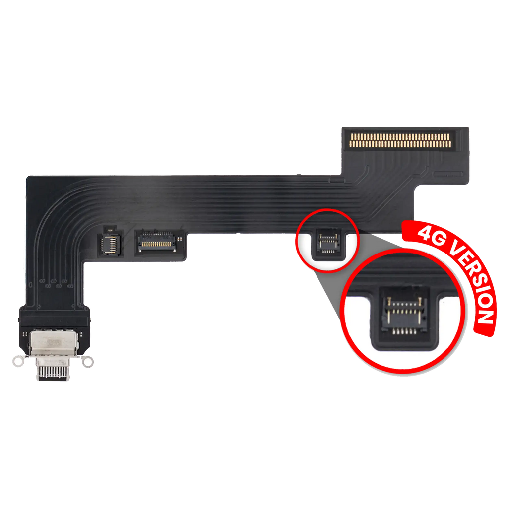 Charging Port Flex Cable for iPad Air 4 / iPad Air 5 (Cellular) (Aftermarket Plus) (Black)