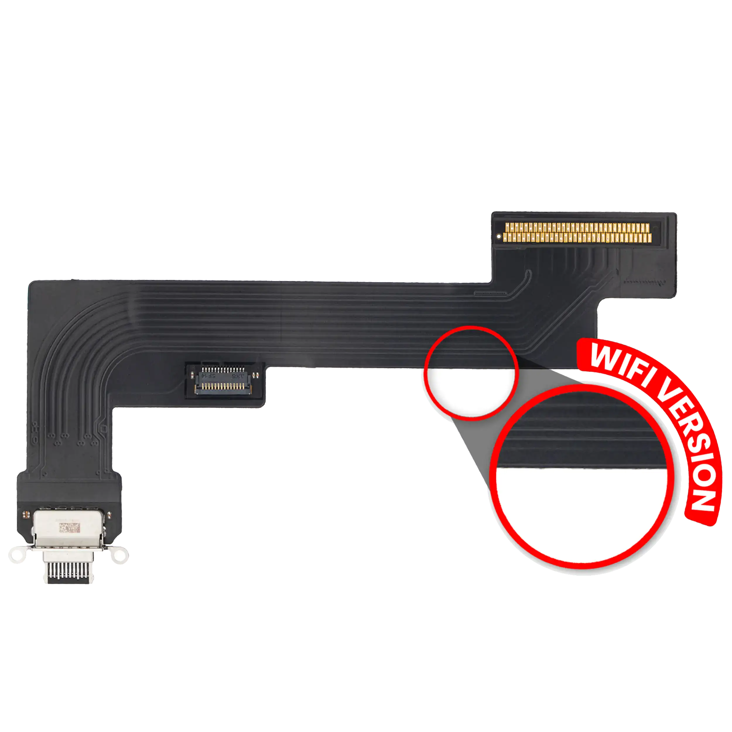 Charging Port Flex Cable for iPad Air 4 (WiFi Only) (Premium) (Black)