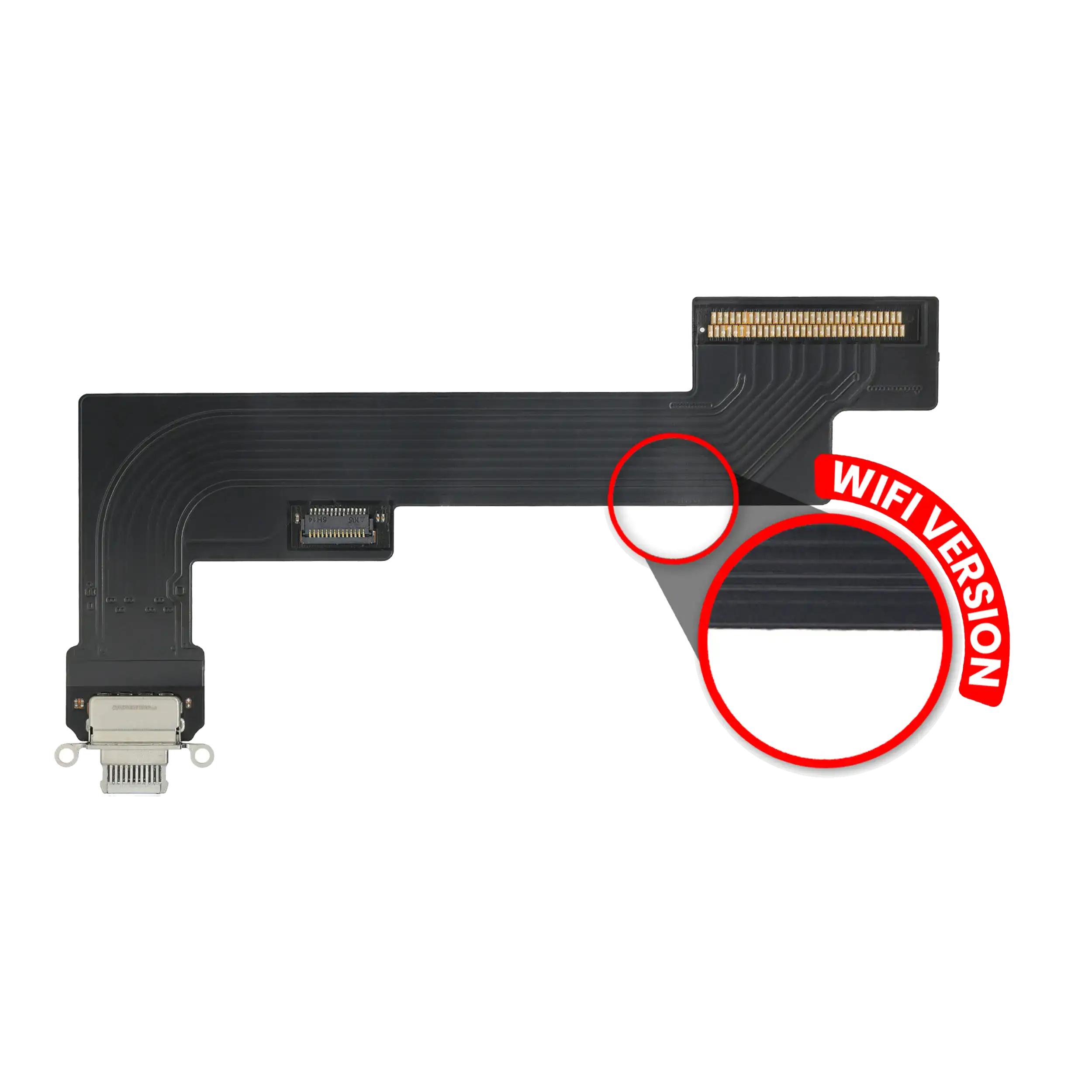 Charging Port Flex Cable for iPad Air 4 (WiFi Only) (Premium) (White)