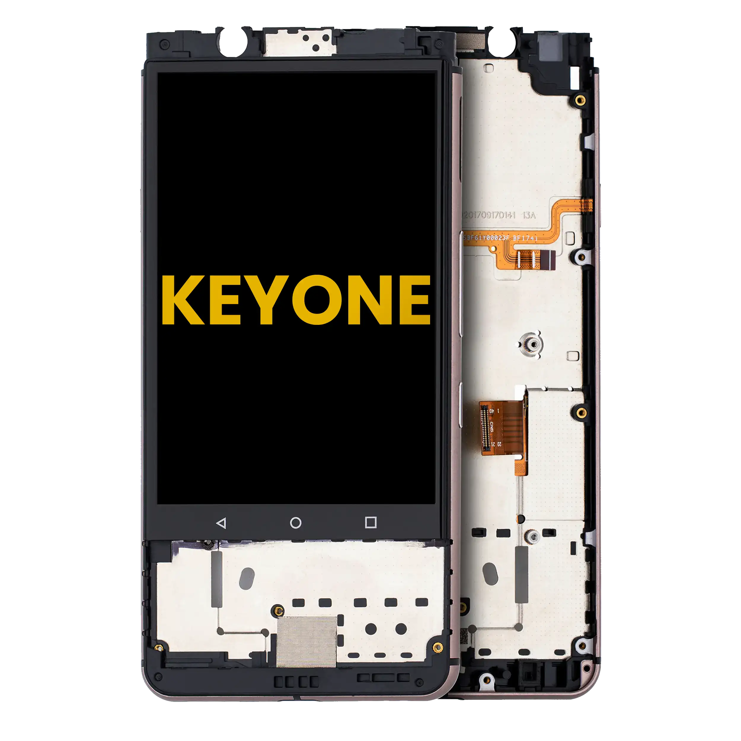 LCD-Display mit Rahmen für BlackBerry KEYone (Generalüberholt, Bronze)