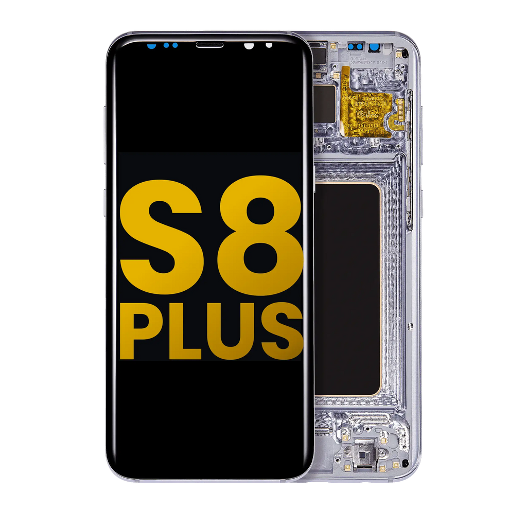 OLED-Display mit Rahmen für Samsung Galaxy S8 Plus (Refurbished) (Arctic Silver)