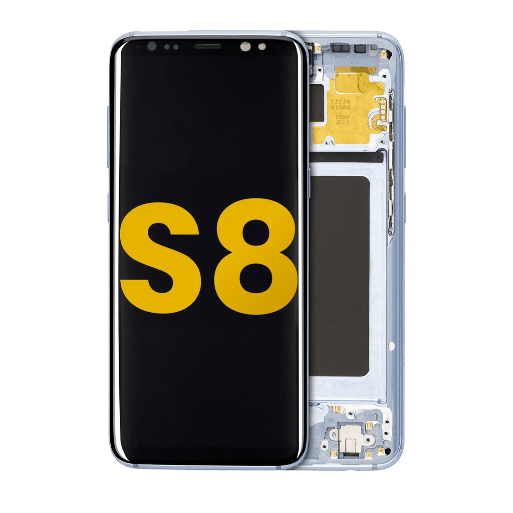 OLED Complete Display with Frame for Samsung Galaxy S8 (Refurbished) (Coral Blue)