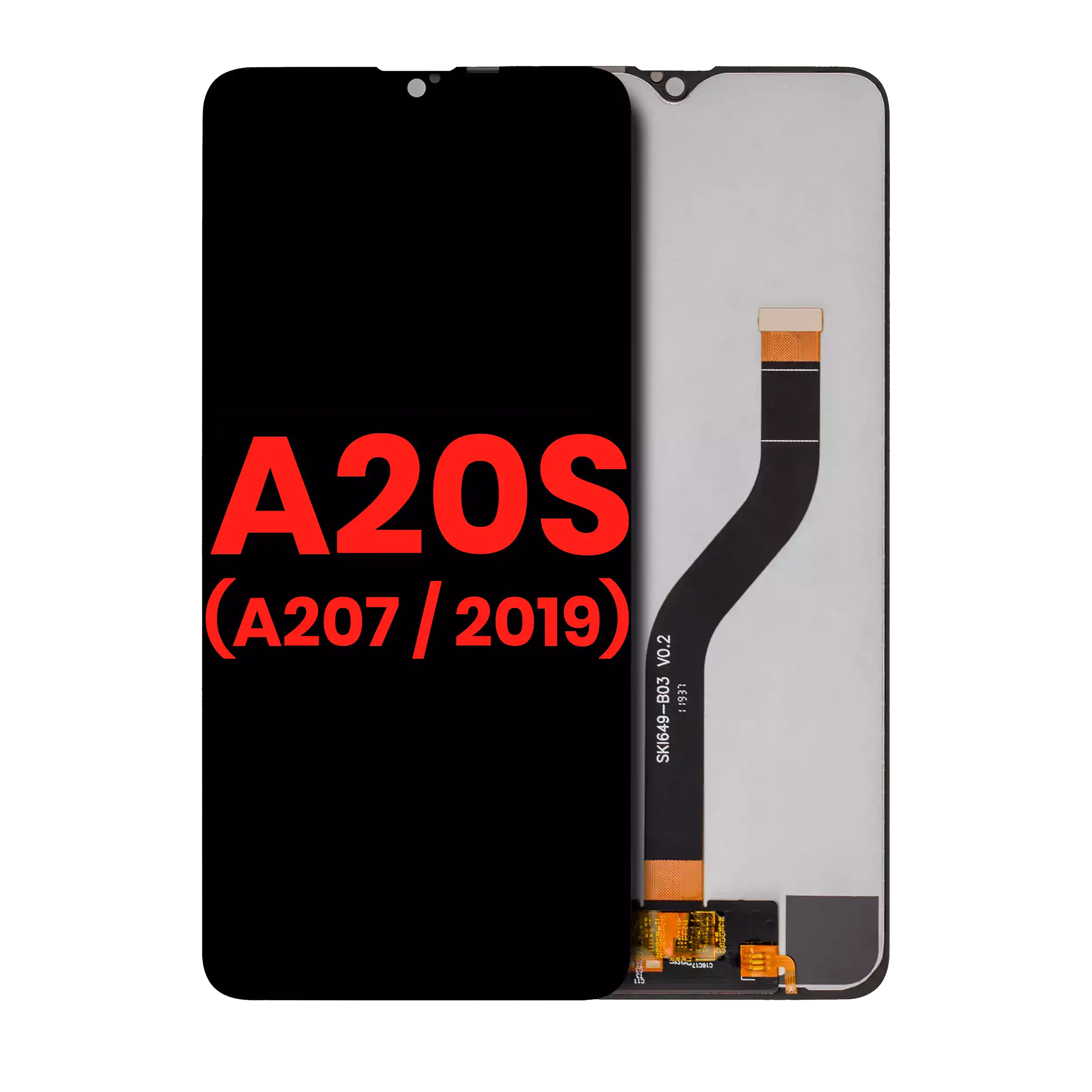 LCD-Display ohne Rahmen für Samsung Galaxy A20s Aftermarket Plus