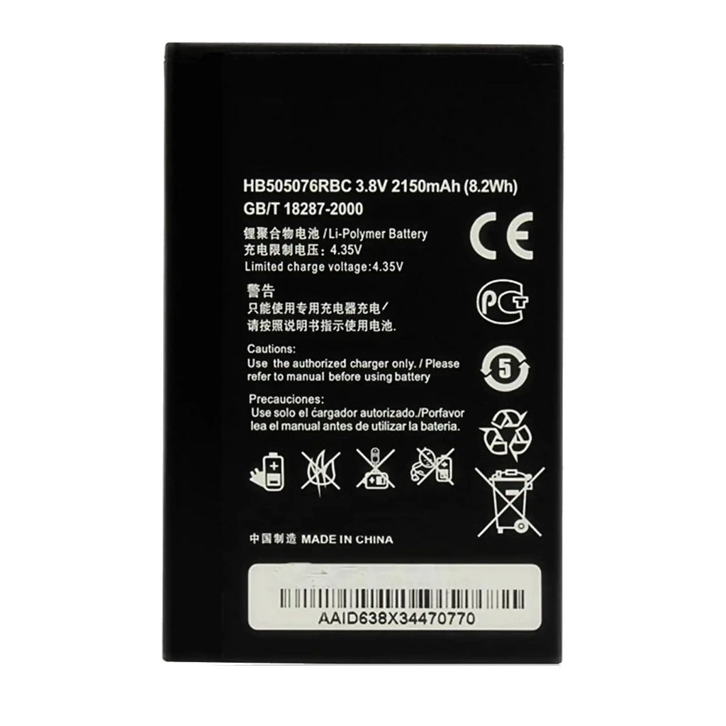 Replacement battery for Huawei Ascend (G700 / G710 / G716 / G606 / G610 / C8815 / A199) (HB505076RBC)