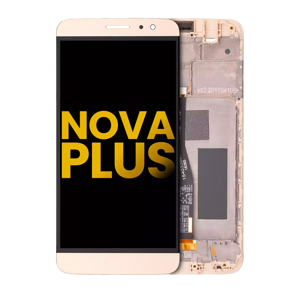 LCD-Display mit Rahmen für Huawei Nova Plus (Refurbished, Gold)