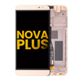 LCD-Display mit Rahmen für Huawei Nova Plus (Refurbished, Gold)