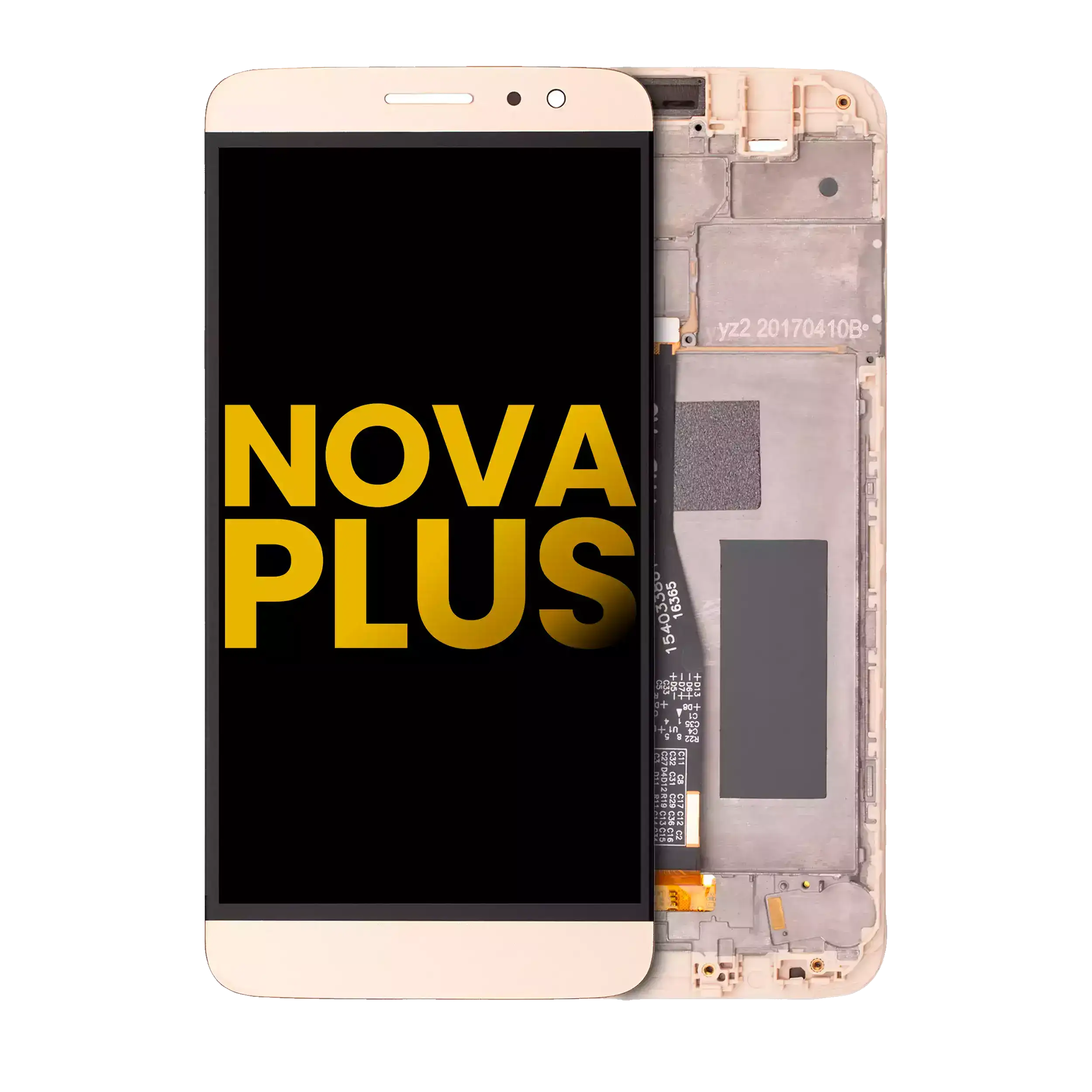 LCD-Display mit Rahmen für Huawei Nova Plus (Refurbished, Gold)