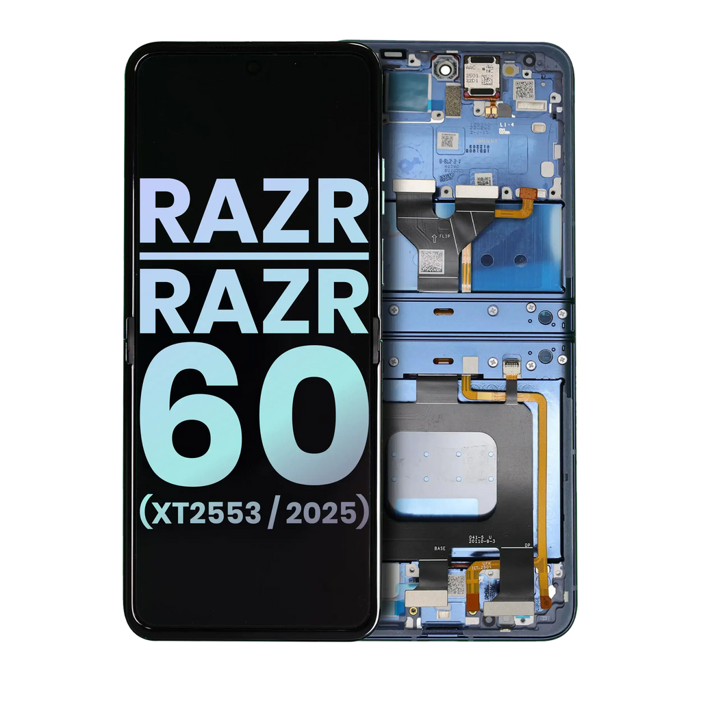 OLED-Display mit Rahmen für Motorola Razr 60 Original OEM Gibraltar Sea
