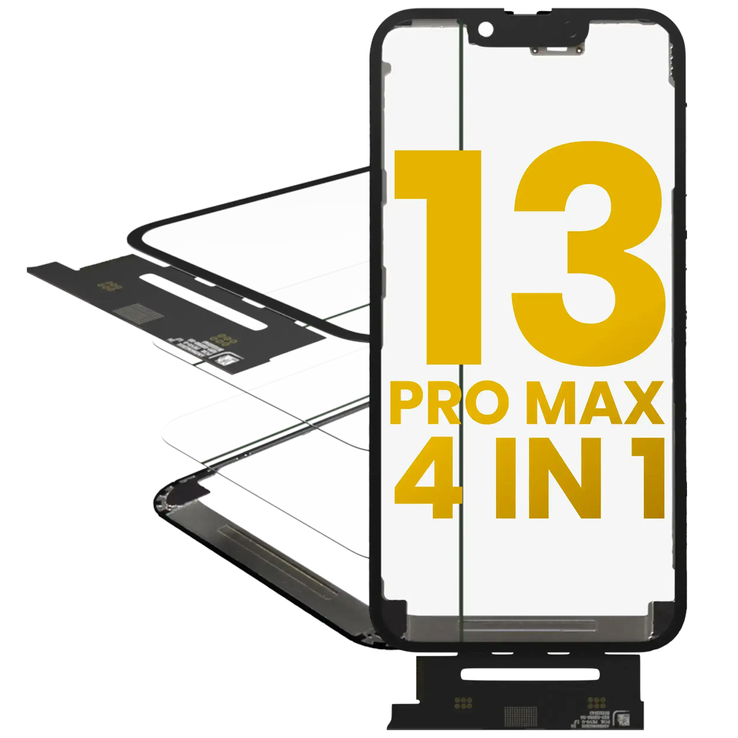 4-in-1 Short Flex (Digitizer Touch with Glass + OCA + Pre-installed Frame) for iPhone 13 Pro Max (OCA Master)