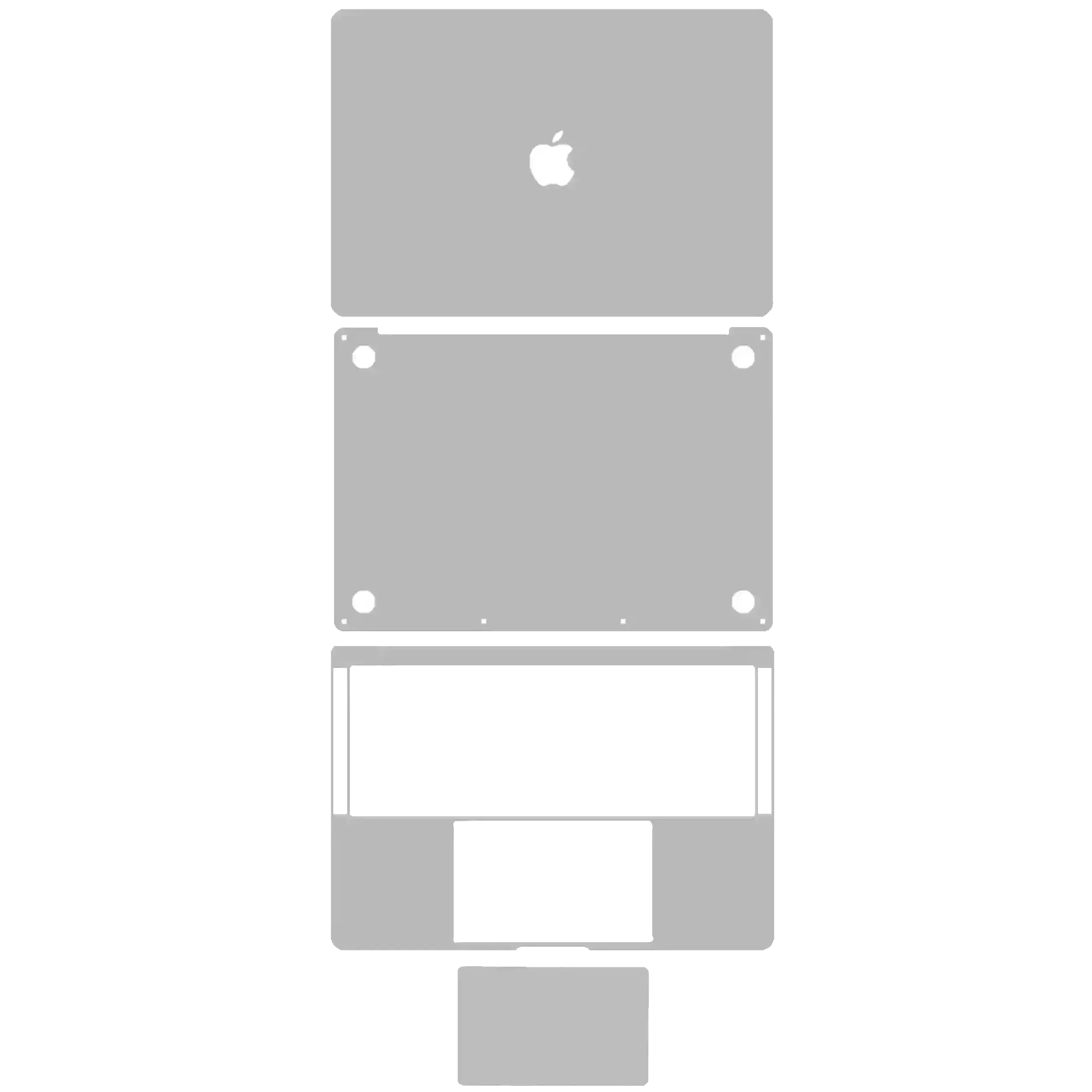 4-in-1 Skin (top, bottom, keyboard, trackpad) for MacBook Pro 15" A1990 (2018-2019) / A1707 (2016-2017) – Space Gray