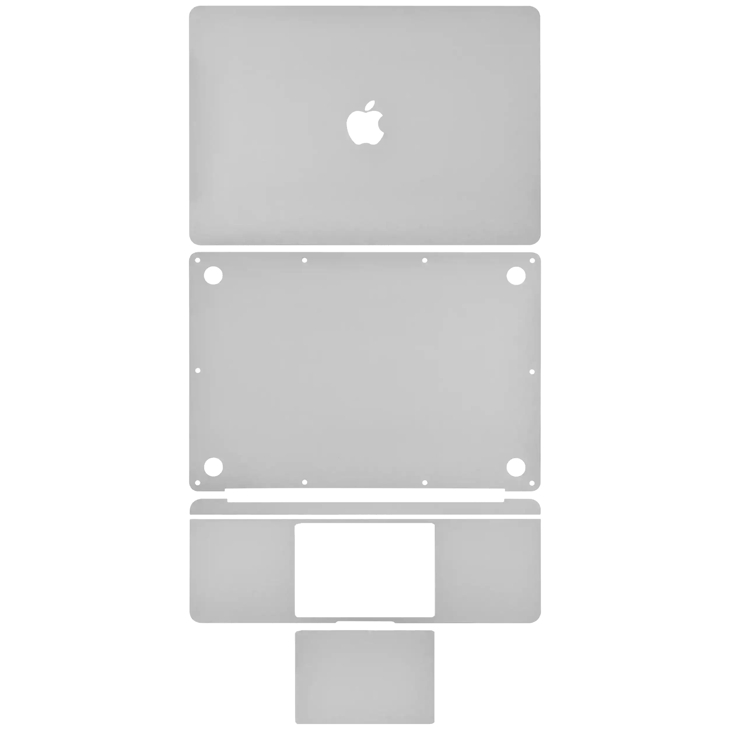 4in1 Protective Film (Top, Bottom, Keyboard, Trackpad) for MacBook Air 13" A1932 (2018-2019) / A2179 (2020) (Silver)