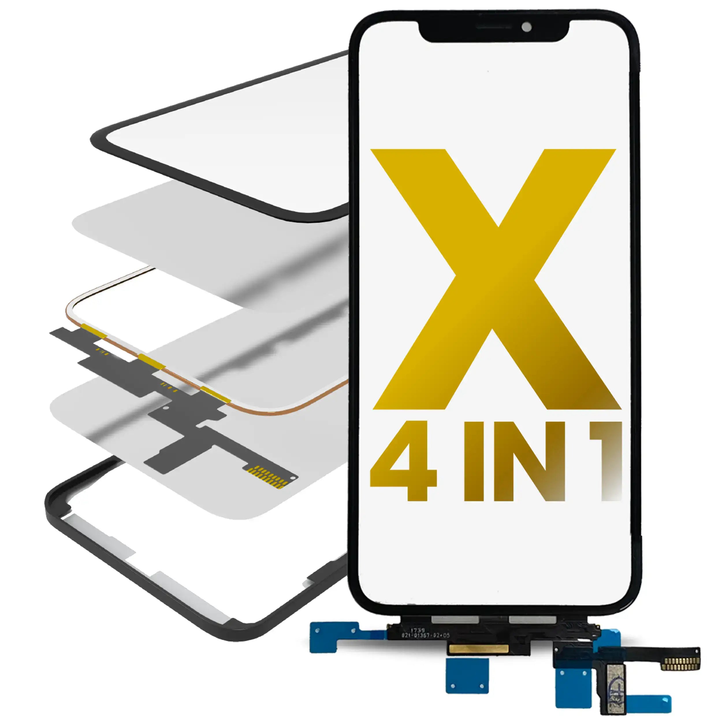 4in1 Display mit Rahmen für iPhone X - OCA Master