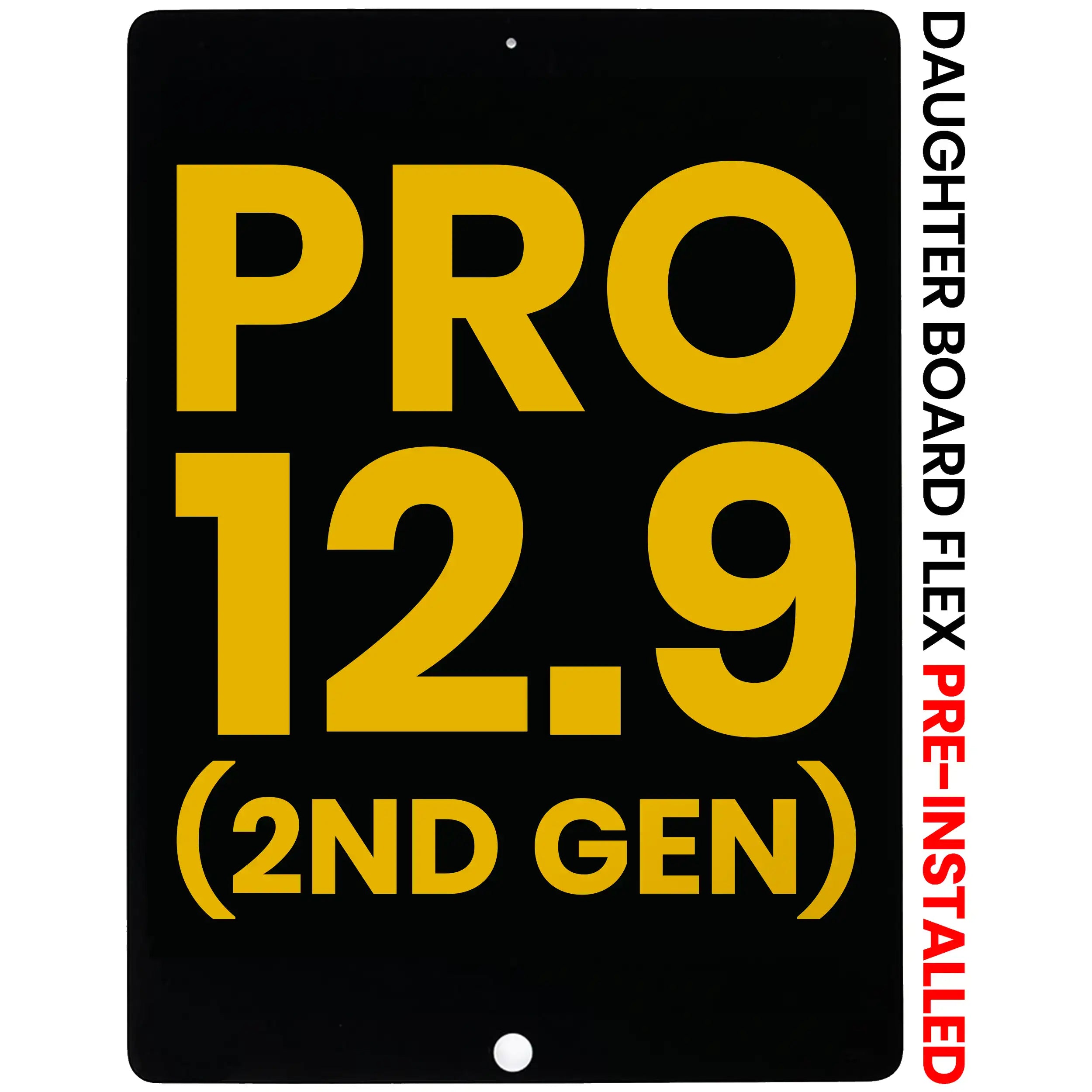 LCD Display with Digitizer and Pre-installed Daughter Board Flex for iPad Pro 12.9" 2nd Gen (2017) (Refurbished) (Black)