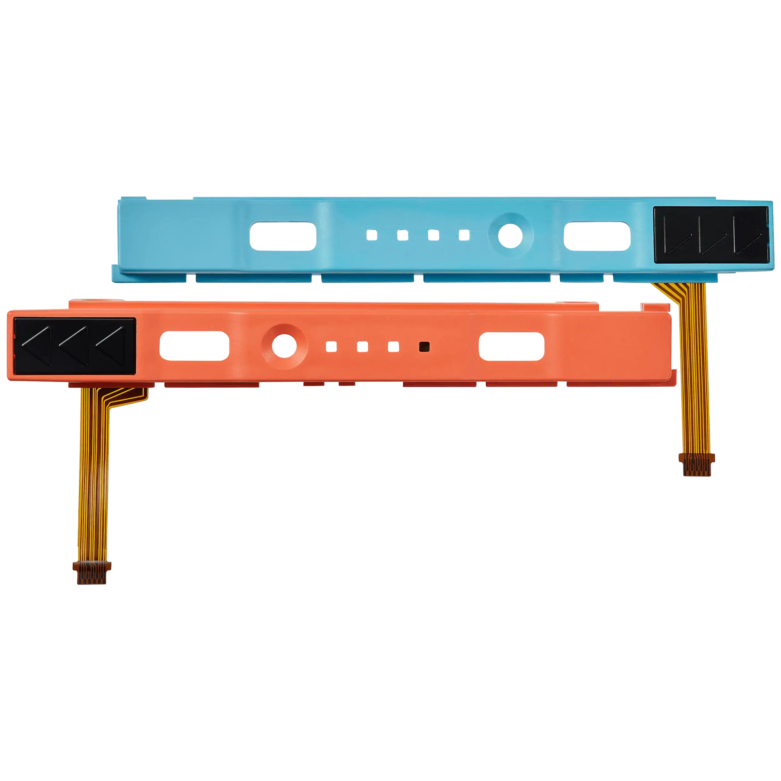 Plastikschiene (Rechts+Links) mit Flex-Kabel für Nintendo Switch 2 (Blau/Orange)