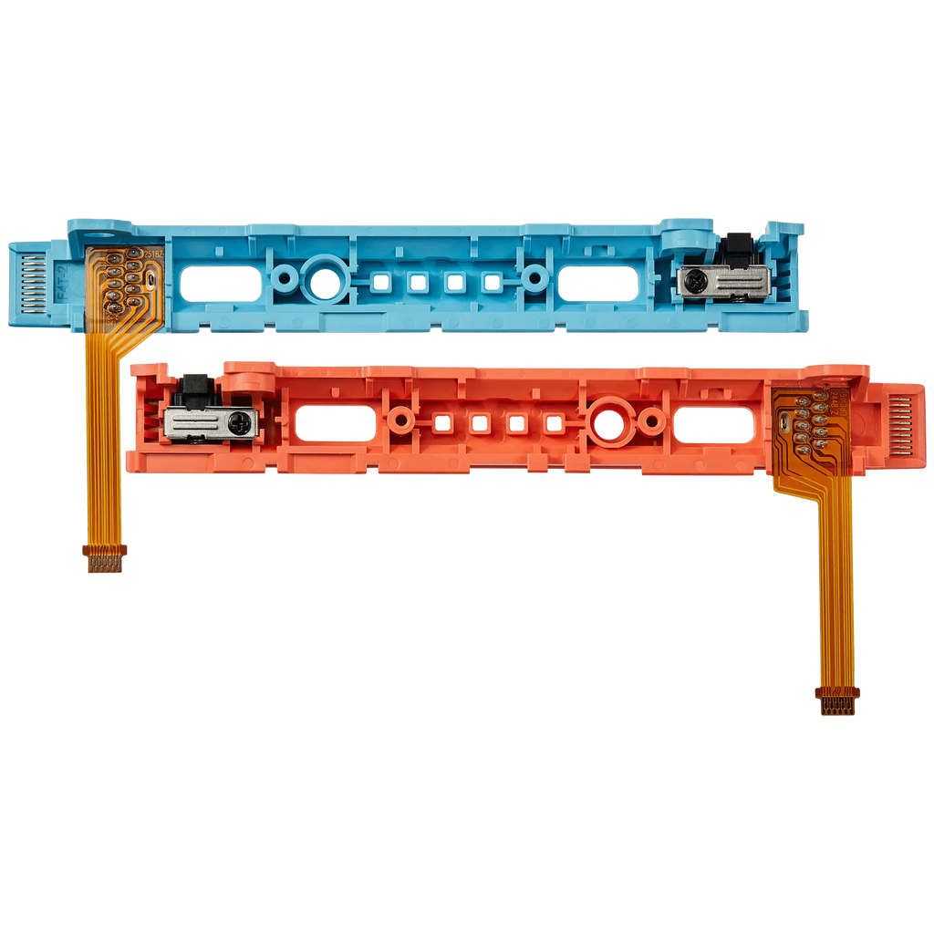 Plastikschiene (Rechts+Links) mit Flex-Kabel für Nintendo Switch 2 (Blau/Orange)
