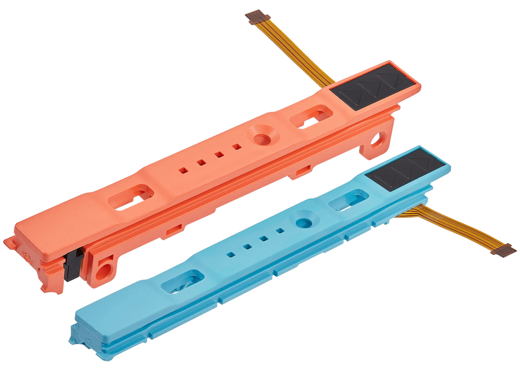 Plastikschiene (Rechts+Links) mit Flex-Kabel für Nintendo Switch 2 (Blau/Orange)