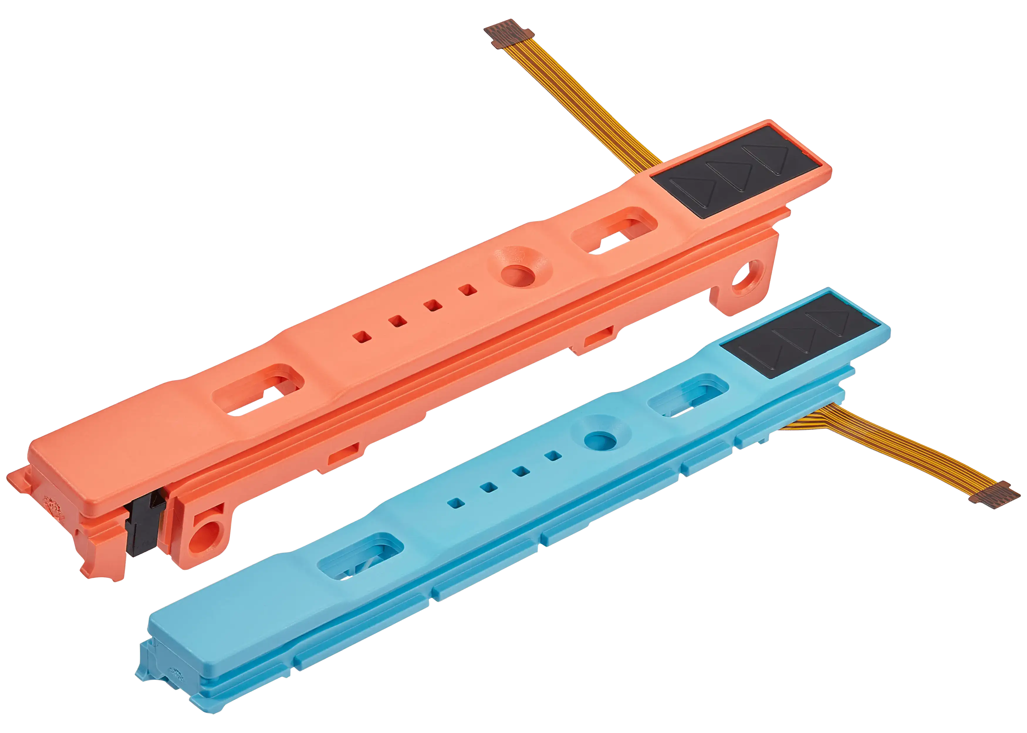 Plastikschiene (Rechts+Links) mit Flex-Kabel für Nintendo Switch 2 (Blau/Orange)