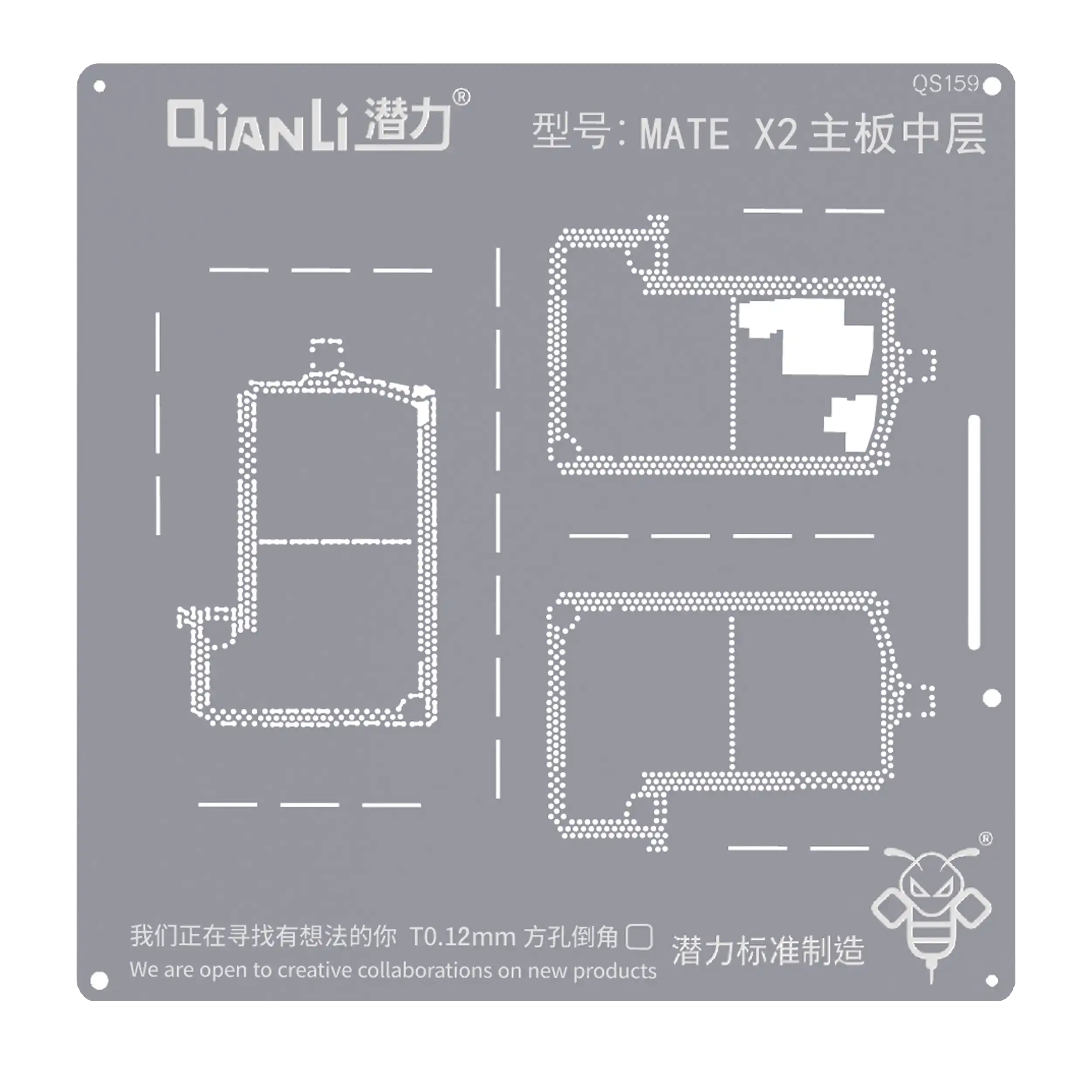 Bumblebee Stencil (QS159) Mate X2 Motherboard Mid Layer (Qianli)