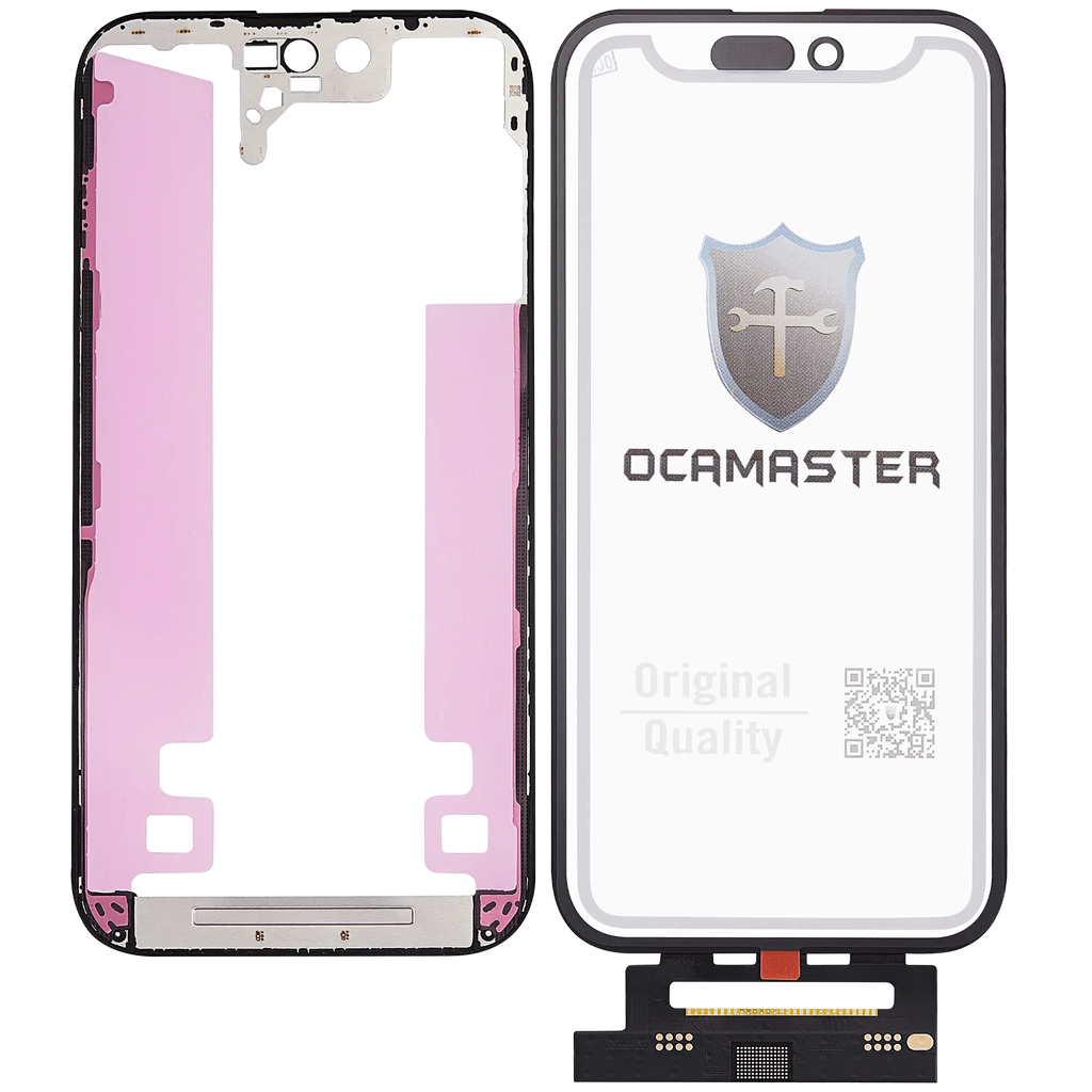 4-in-1 Short Flex Digitizer mit Glas + OCA + Rahmen für iPhone 14 Pro OCA Master
