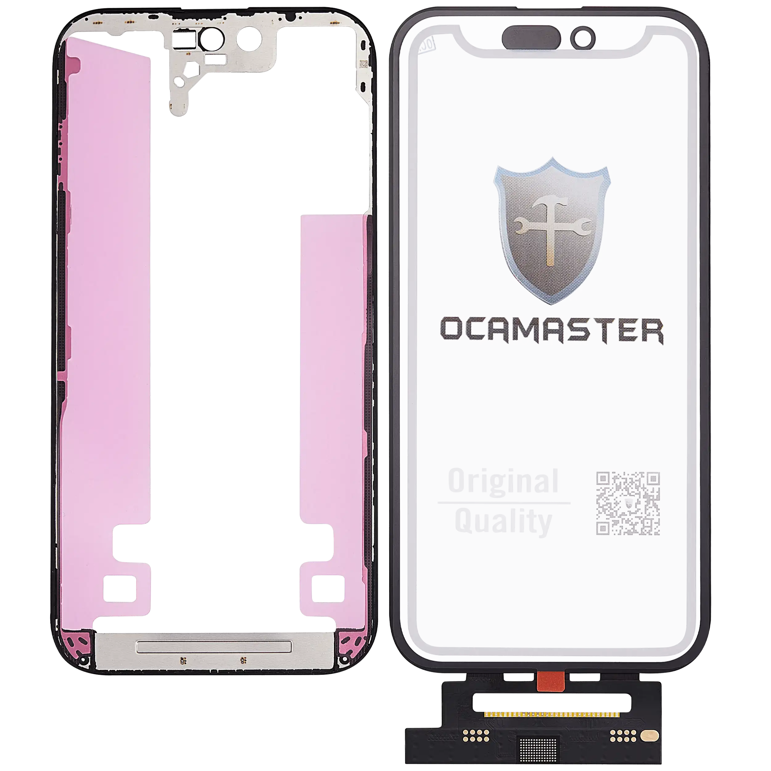4-in-1 Short Flex Digitizer mit Glas + OCA + Rahmen für iPhone 14 Pro OCA Master