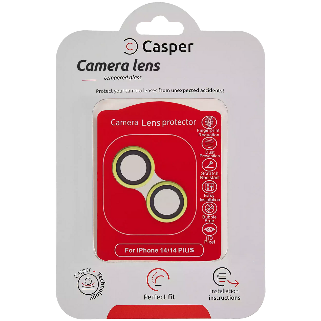 Casper Kamera-Linsen-Schutz für iPhone 14 / 14 Plus (Gelb) (Clear)