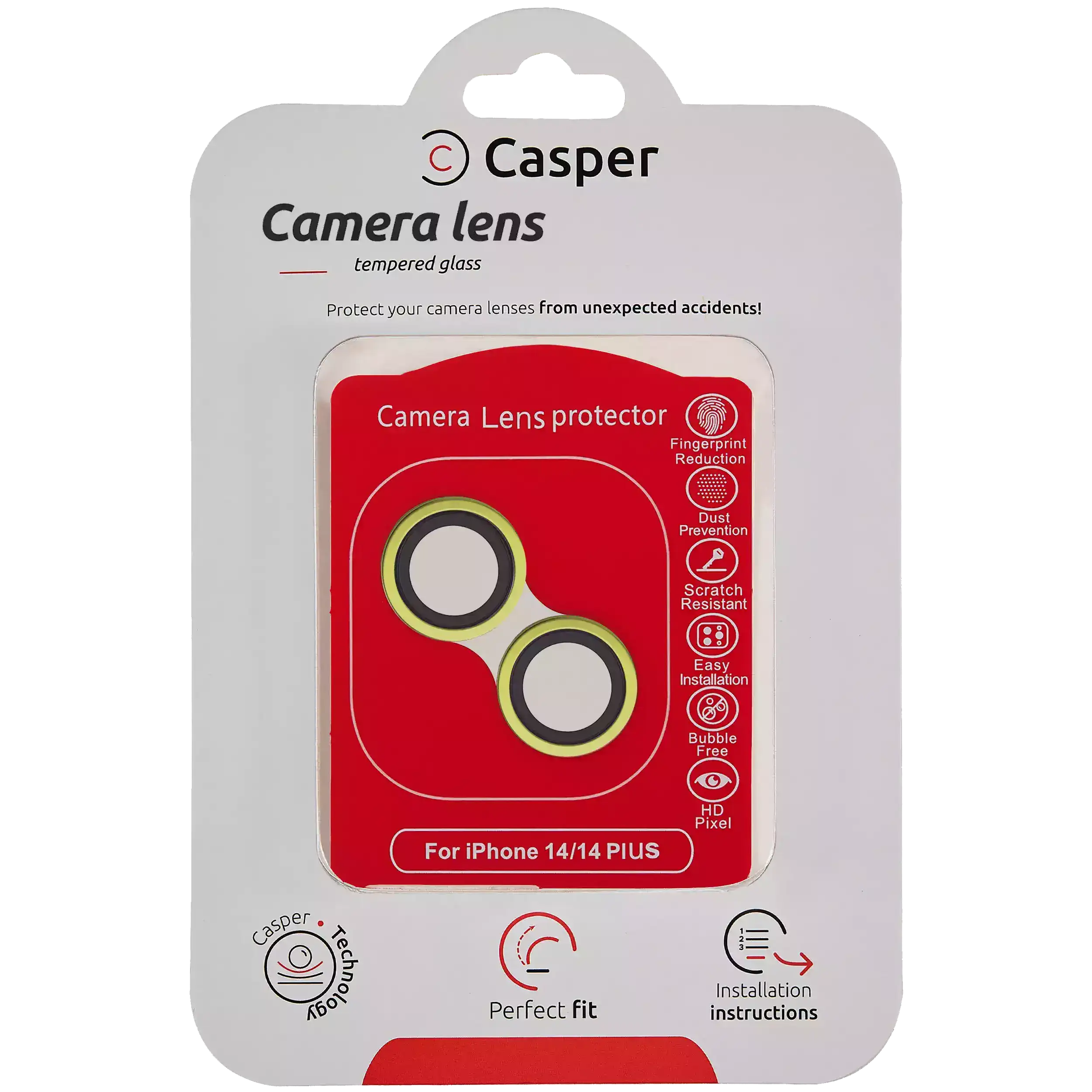 Casper Kamera-Linsen-Schutz für iPhone 14 / 14 Plus (Gelb) (Clear)