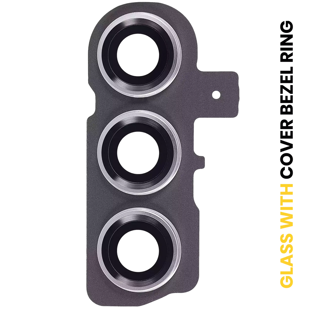 Rear Camera Lens with Cover and Frame Ring for Samsung Galaxy S23 5G / S23 Plus 5G (Cream)