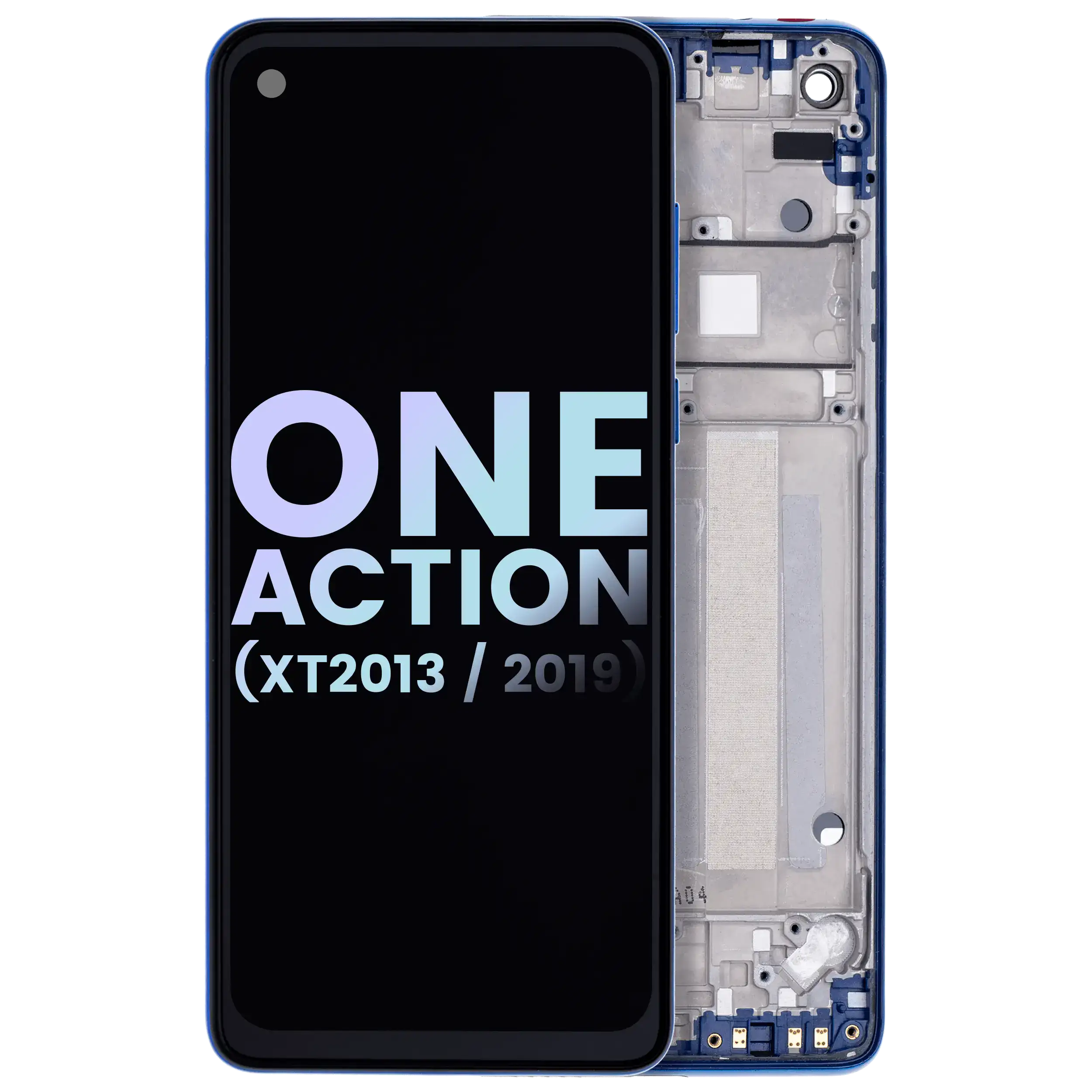 LCD Display with Frame for Motorola One Action (XT2013-1 / XT2013-2 / XT2013-4 / 2019) (Original OEM) (Denim Blue)