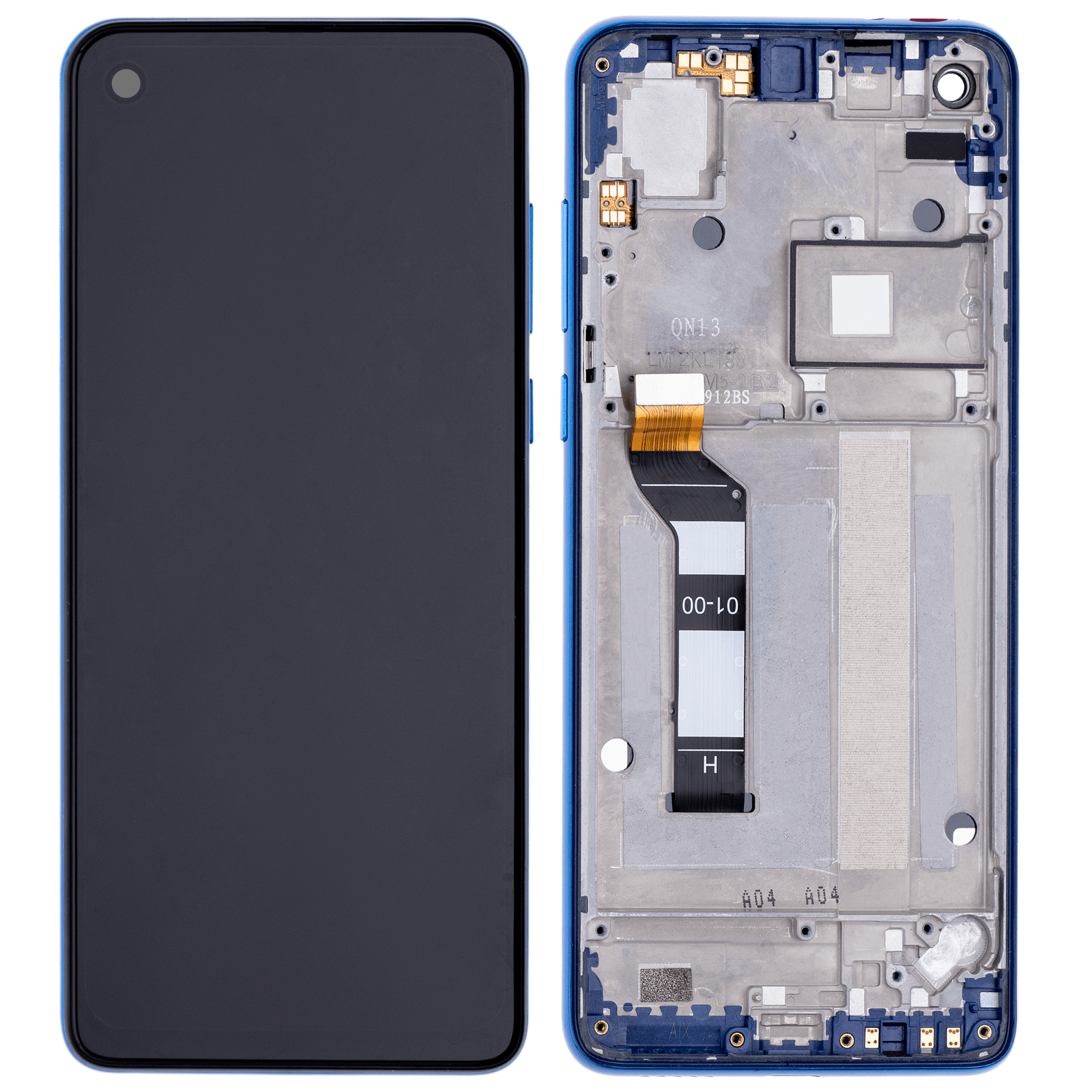 LCD Display with Frame for Motorola One Action (XT2013-1 / XT2013-2 / XT2013-4 / 2019) (Original OEM) (Denim Blue)