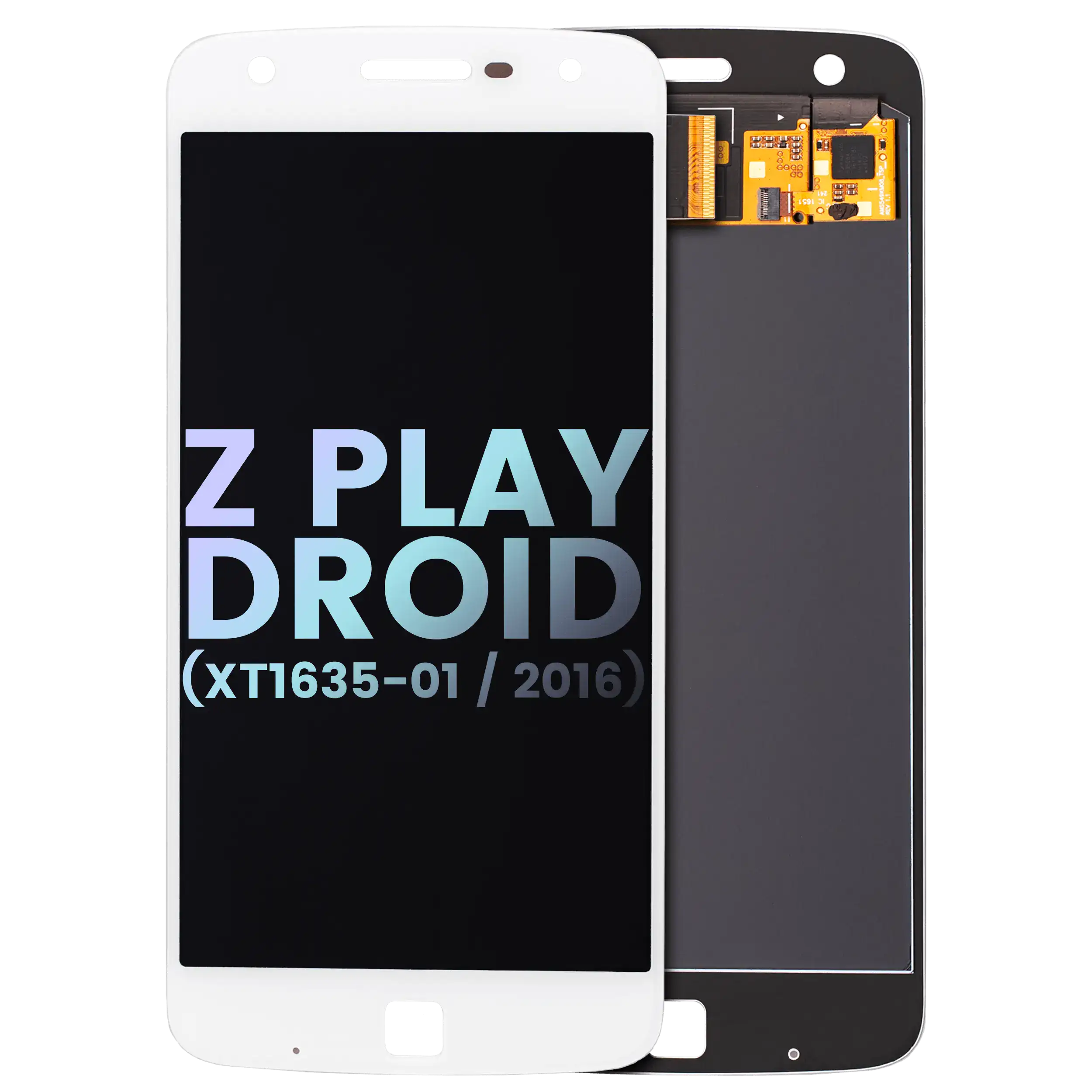 LCD Display without Frame for Motorola Moto Z Play Droid (XT1635-01 / 2016) (Original OEM) (White)
