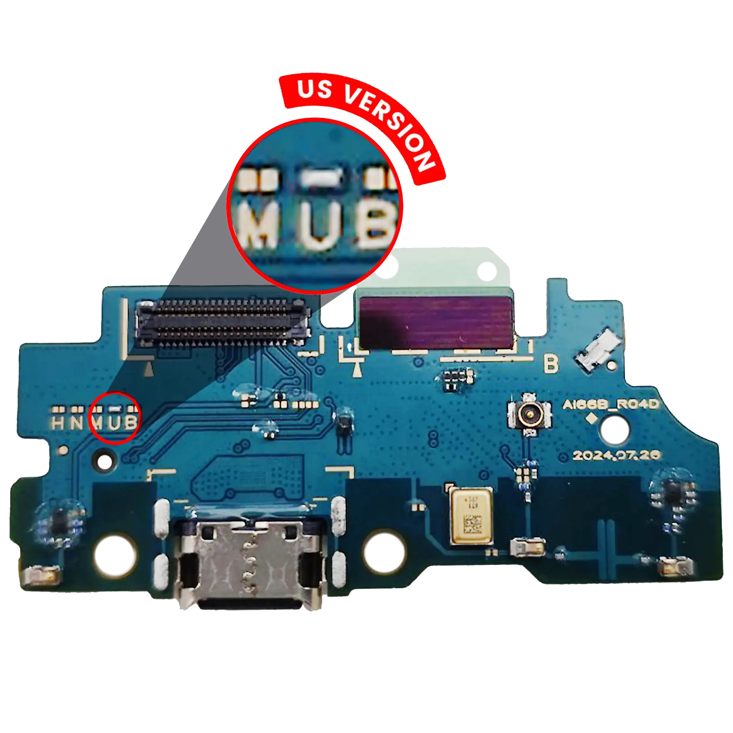 Charging Port with Board for Samsung Galaxy A16 5G (A166U / 2024) (US Version) (Premium)