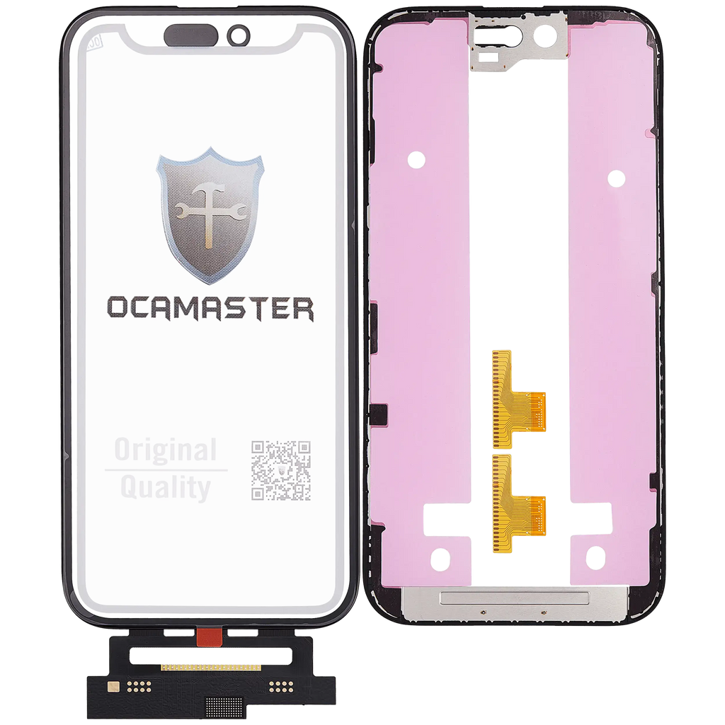 iPhone 15 Display-Reparatur: 4-in-1 Kurzflex mit Rahmen (OCA Master)