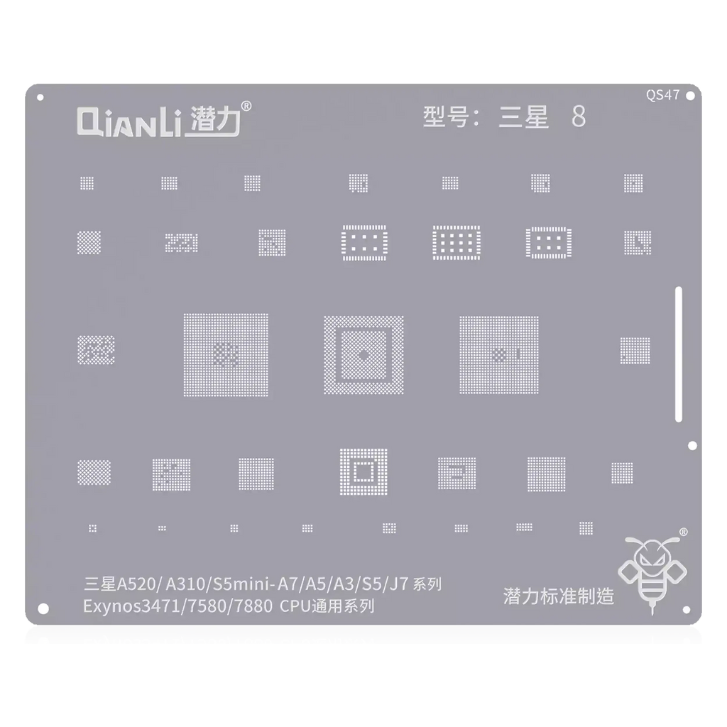 Bumblebee Stencil (QS47) for Samsung A520 / A310 / S5mini / A7 / A5 / A3 / S5 / J7 (Exynos 3471 / 7580 / 7880) CPU Universal Series (Qianli)