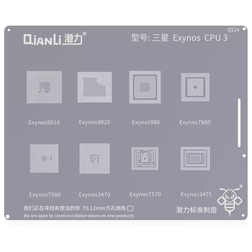 Bumblebee Stencil (QS24) Samsung Exynos CPU3 (Qianli) 9810 / 9820 / 980 / 7880 / 3475 / 7580 / 3470 / 7570
