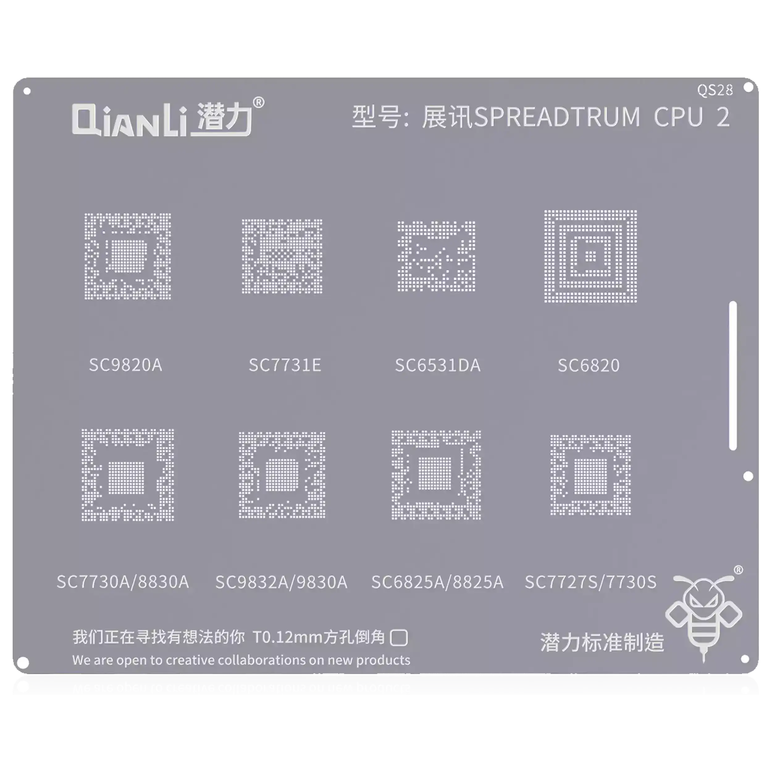 Bumblebee Stencil (QS28) SPREADTRUM CPU2 – SC9820A, SC7731E, SC7730A, 8830A, SC9832A, 9830A, SC6531DA, SC6820, SC6825A, 8825ASC7727S, 7730S (Qianli)