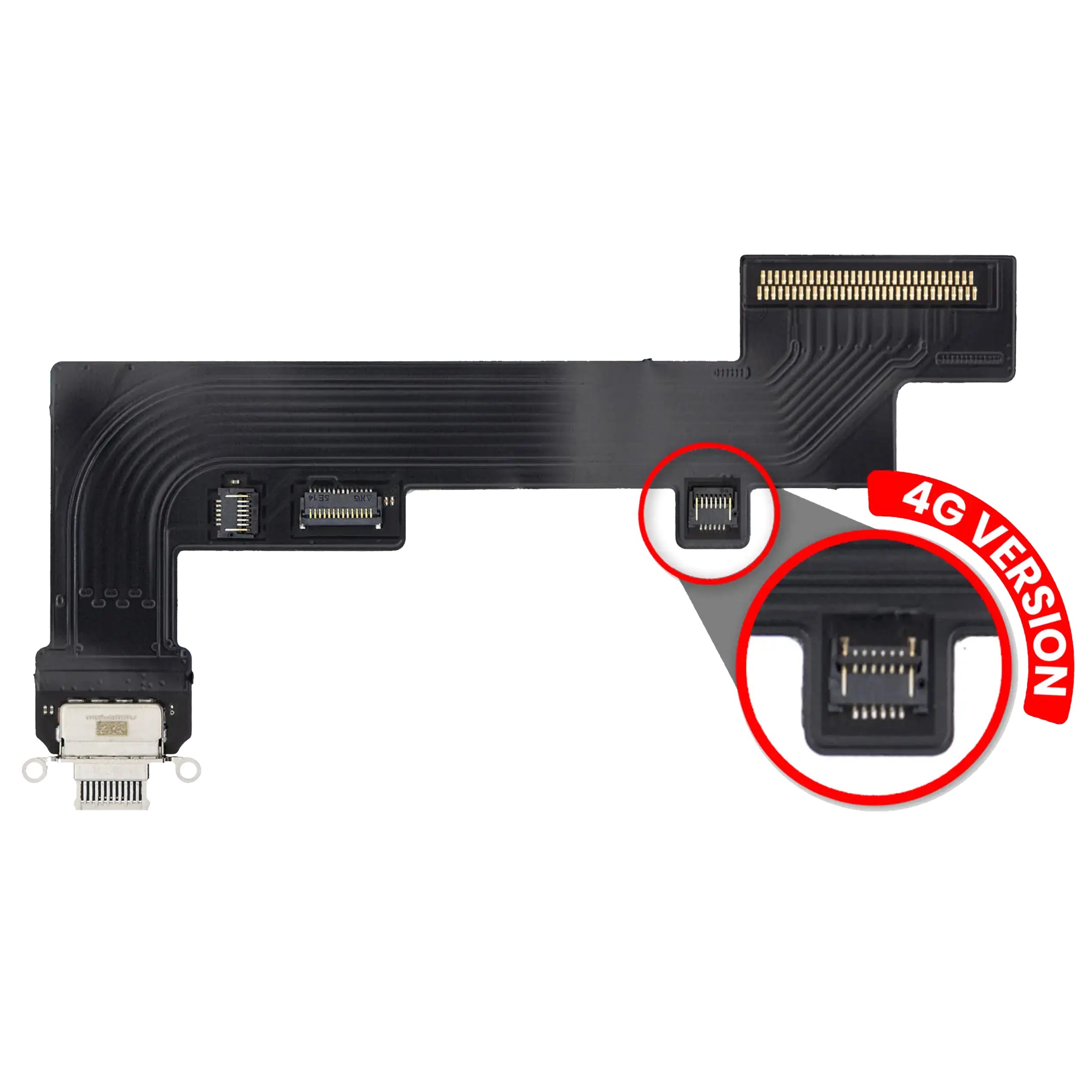Charging Port Flex Cable for iPad Air 4 / iPad Air 5 (Cellular) (Aftermarket Plus) (White)