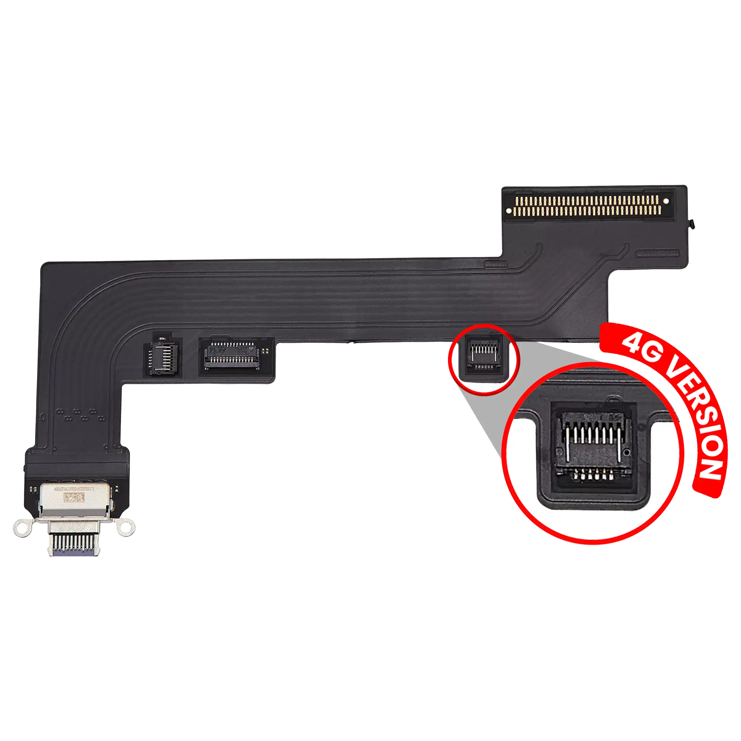 Charging Port Flex Cable for iPad Air 5 (Cellular) (Aftermarket Plus) (Purple)