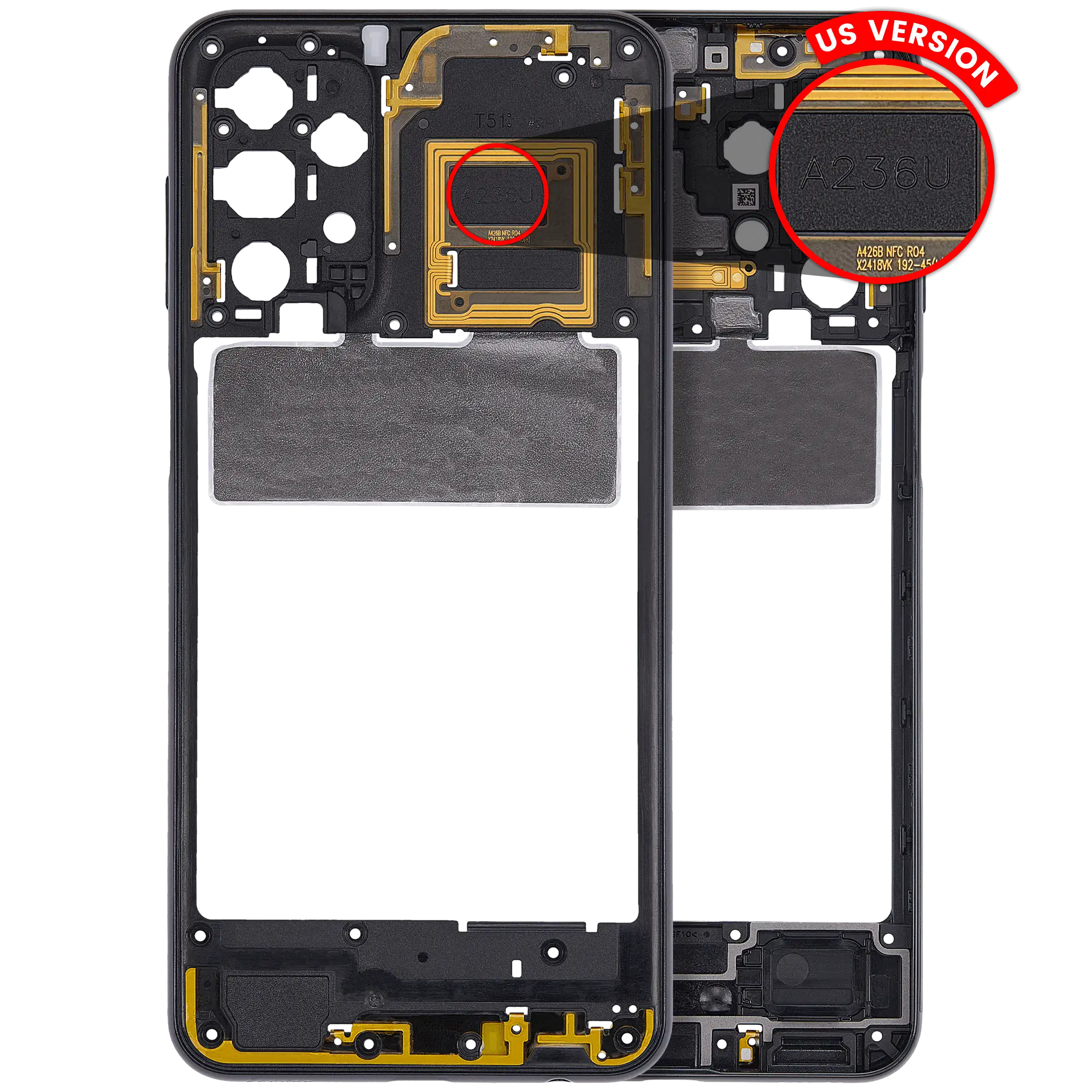 Midframe/Rahmen für Samsung Galaxy A23 5G US Schwarz