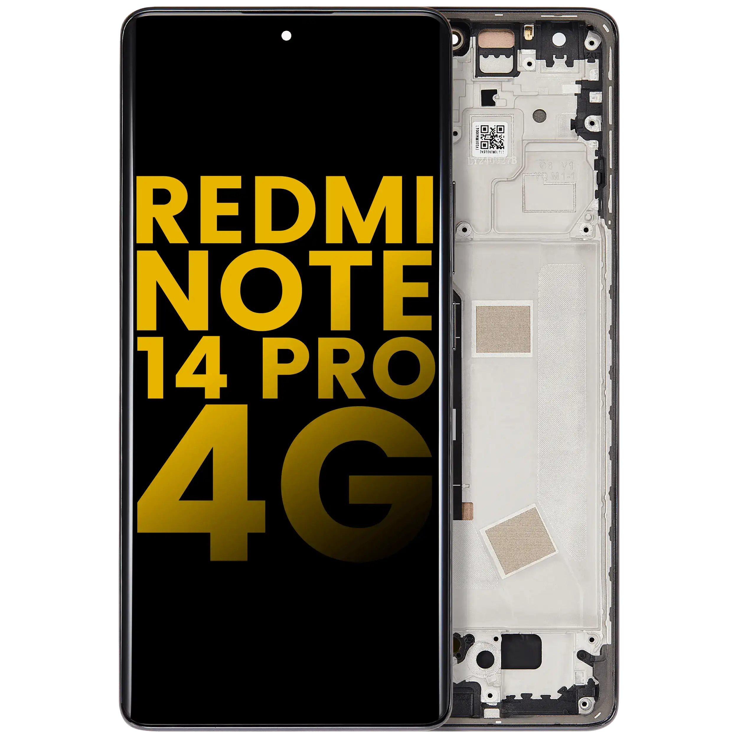 OLED Display with Frame for Xiaomi Redmi Note 14 Pro 4G (Refurbished) (Midnight Black)